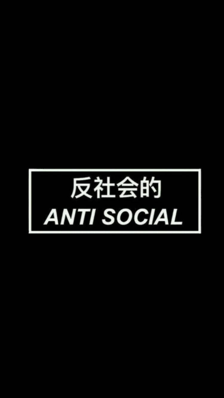 Download Black Aesthetic Phone Anti Social Wallpaper