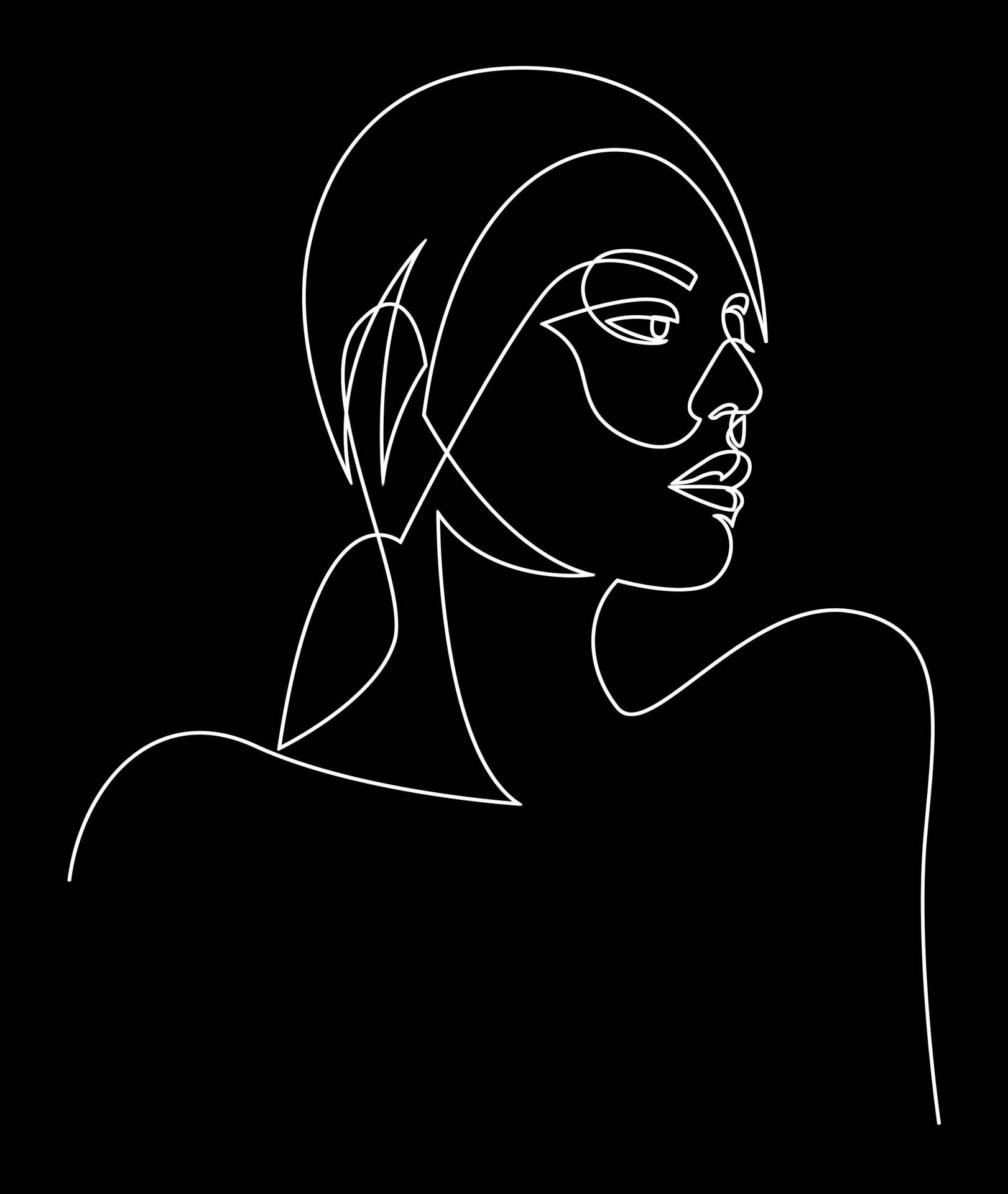 Download Woman One Line Drawing Wallpaper