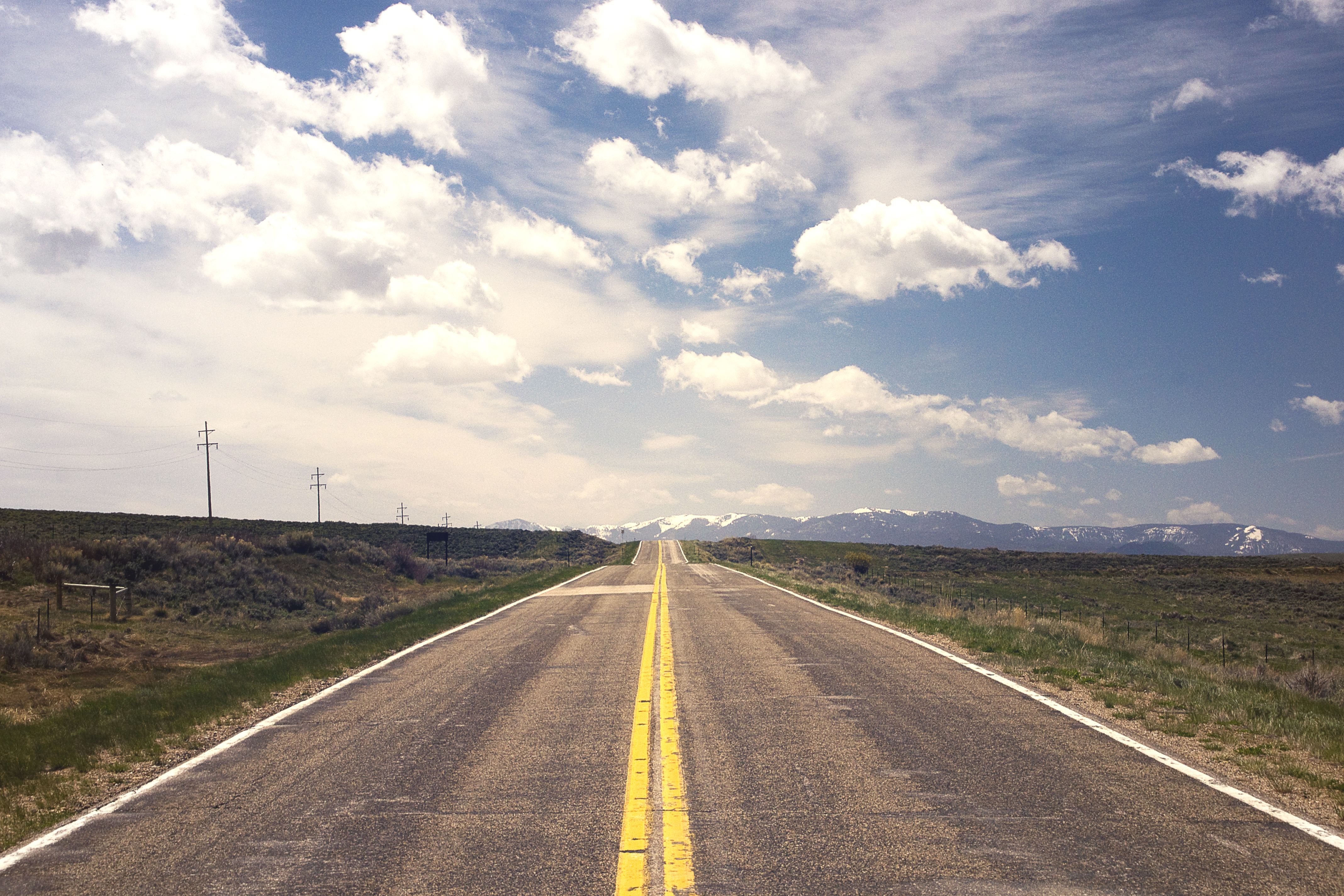 Free Image, landscape, horizon, mountain, cloud, sky, street, field, prairie, cloudy, hill, asphalt, summer, travel, transportation, line, usa, endless, freedom, route, lane, plain, road trip, clouds, infrastructure, mobility, aspiration, forward, rural