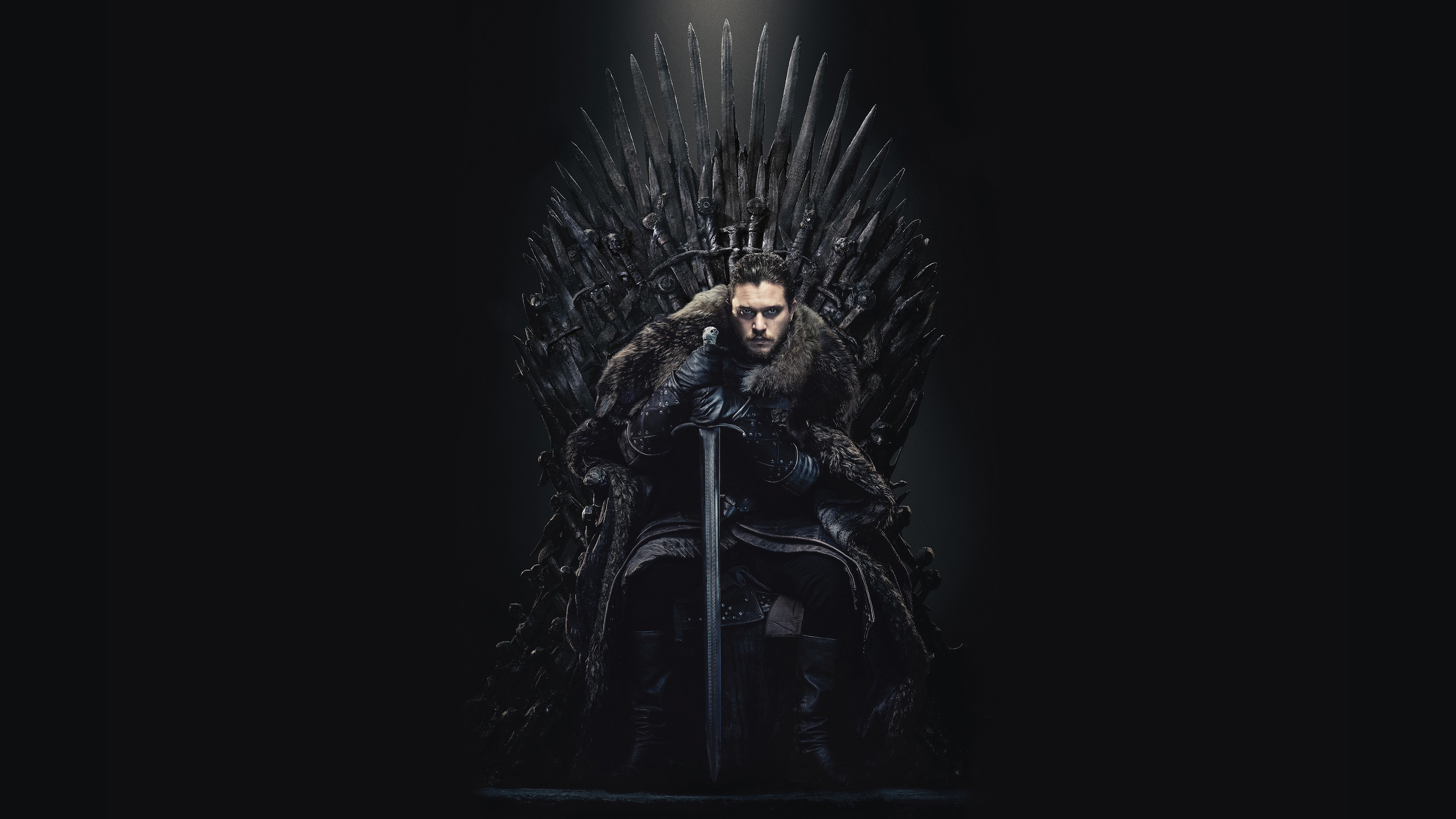 Jon Snow Game of Thrones Iron Throne Season 8 8K Wallpaper