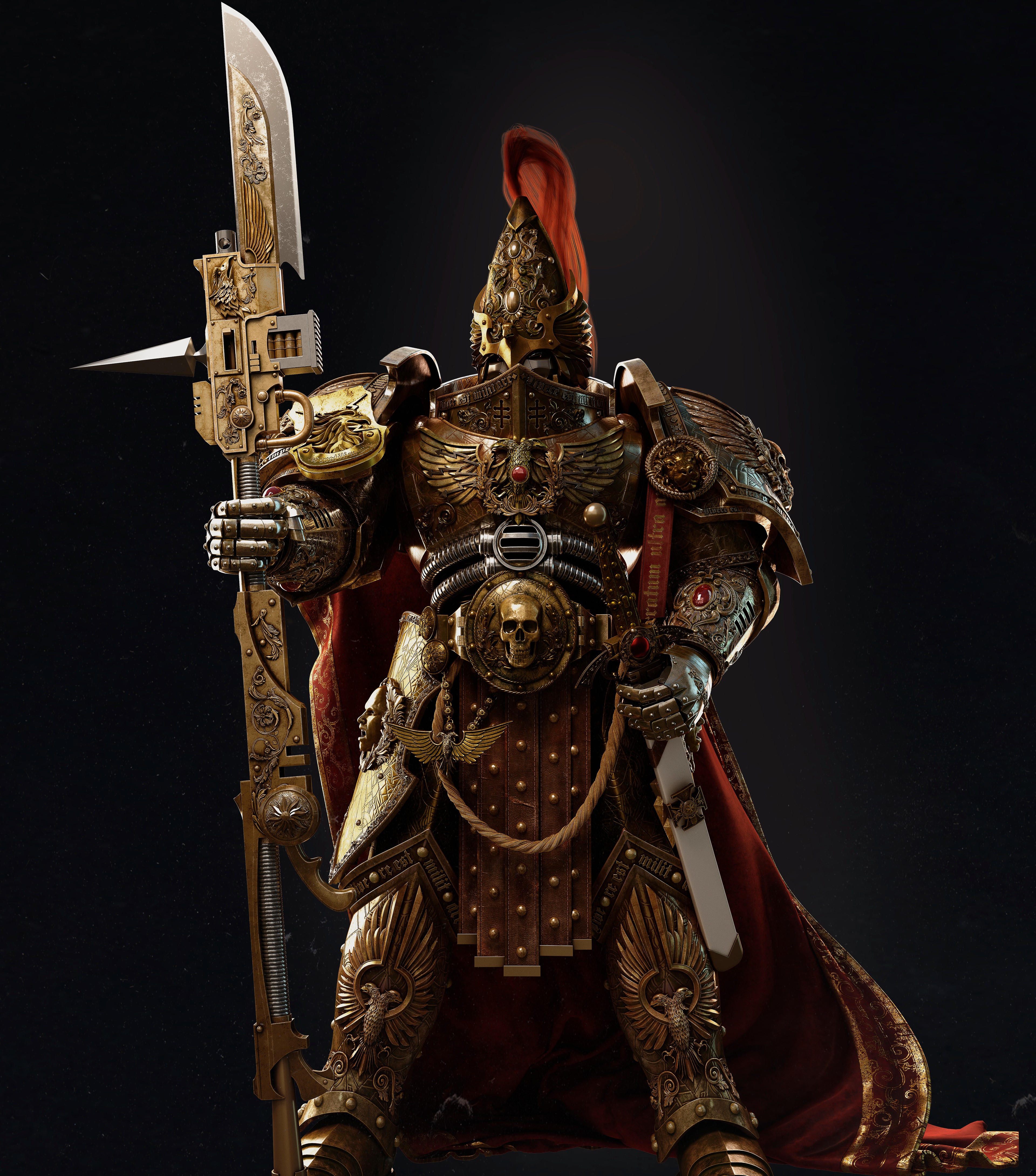 futuristic, Warhammer 40,000, science fiction, simple background, Adeptus Custodes Gallery HD Wallpaper