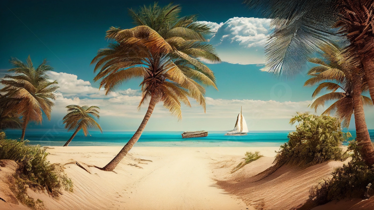 Summer Beach Landscape Background, Summer Day, Beach, Summer Background Image And Wallpaper for Free Download