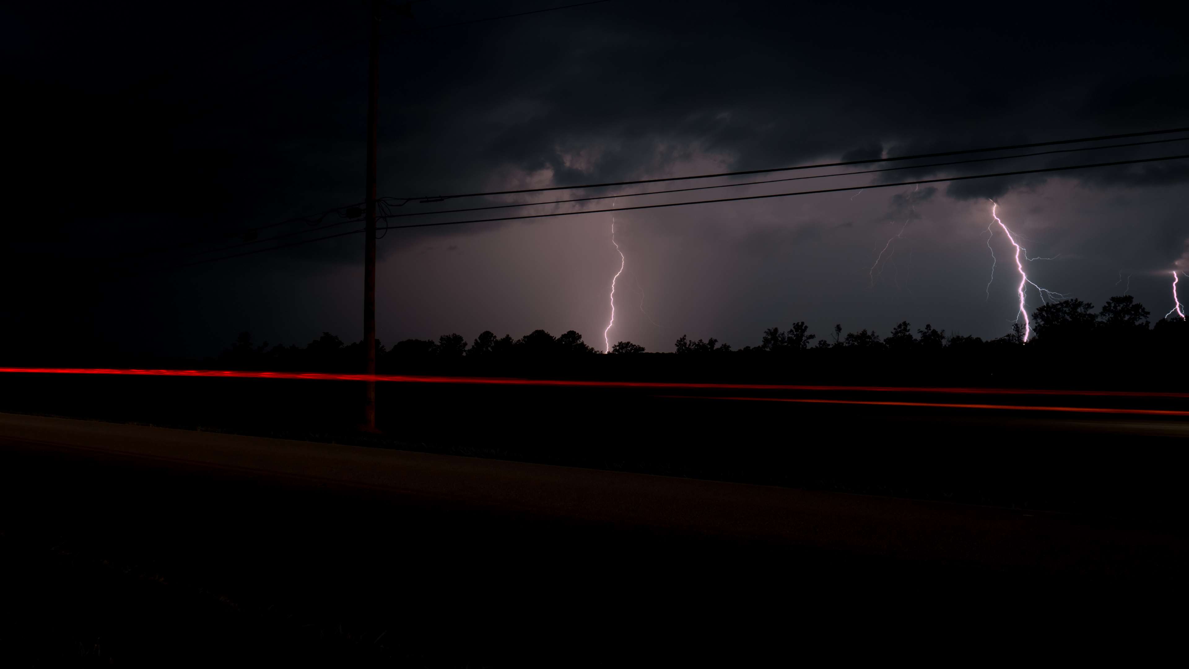 clouds, lightning, lightning strike, night, sky, storm, thunder, thunderbolt, thunderstorm 4k Gallery HD Wallpaper