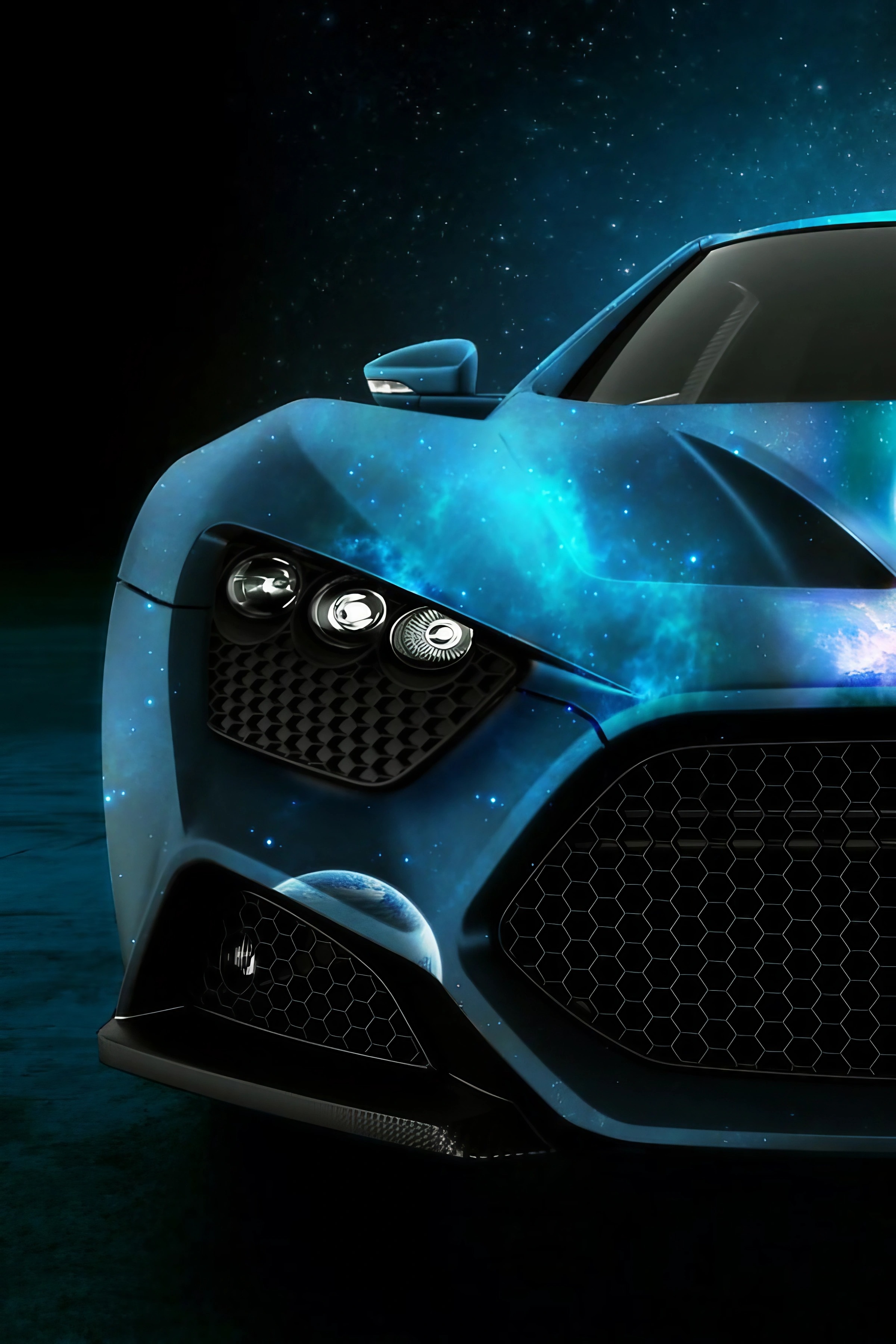 Half blue car Wallpaper Download