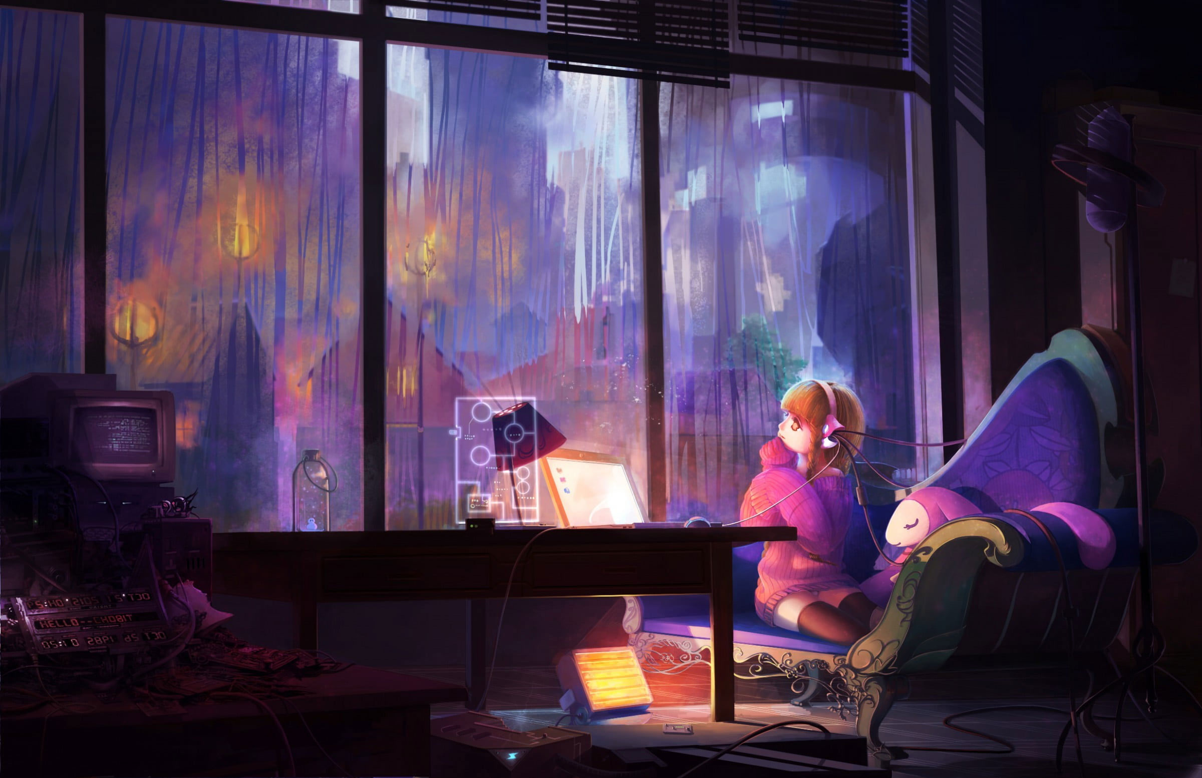 Wallpaper Anime, Room, Anime Girls, Sitting, Real People