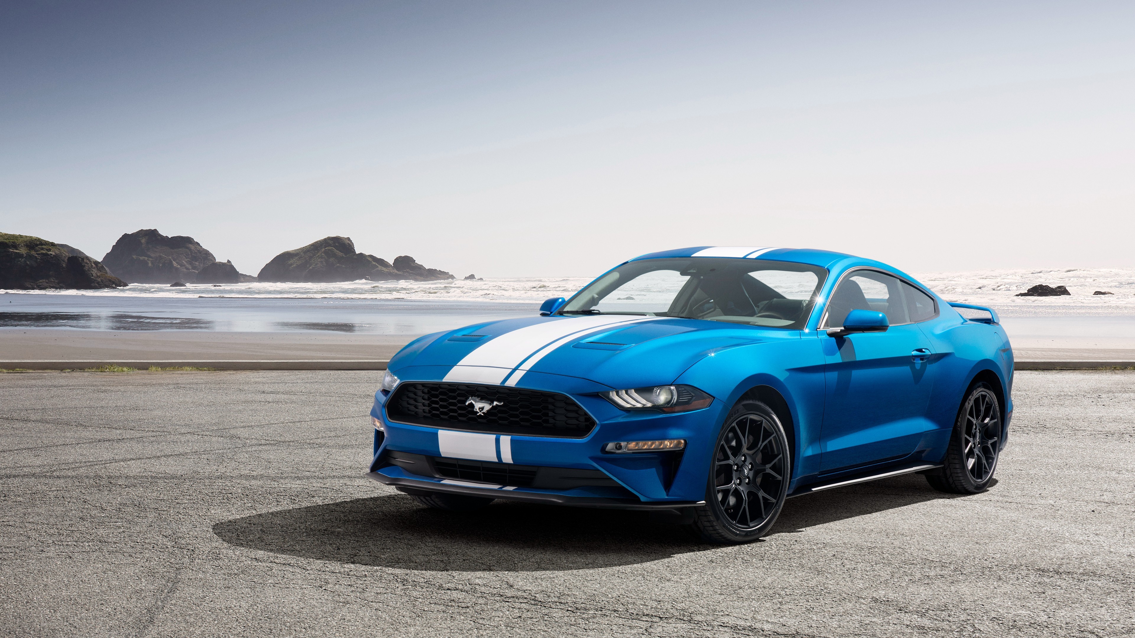 Wallpaper Ford Mustang, muscle car, blue, 2019 Cars, 4K, Cars & Bikes