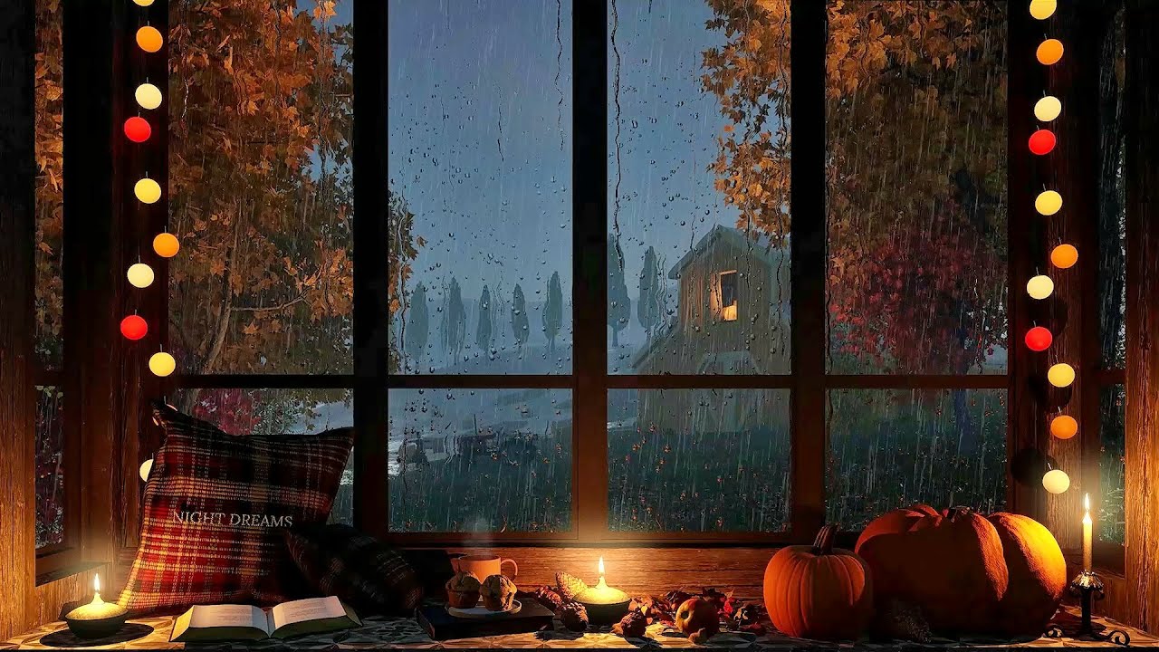 Cozy Window Reading Nook on a Rainy