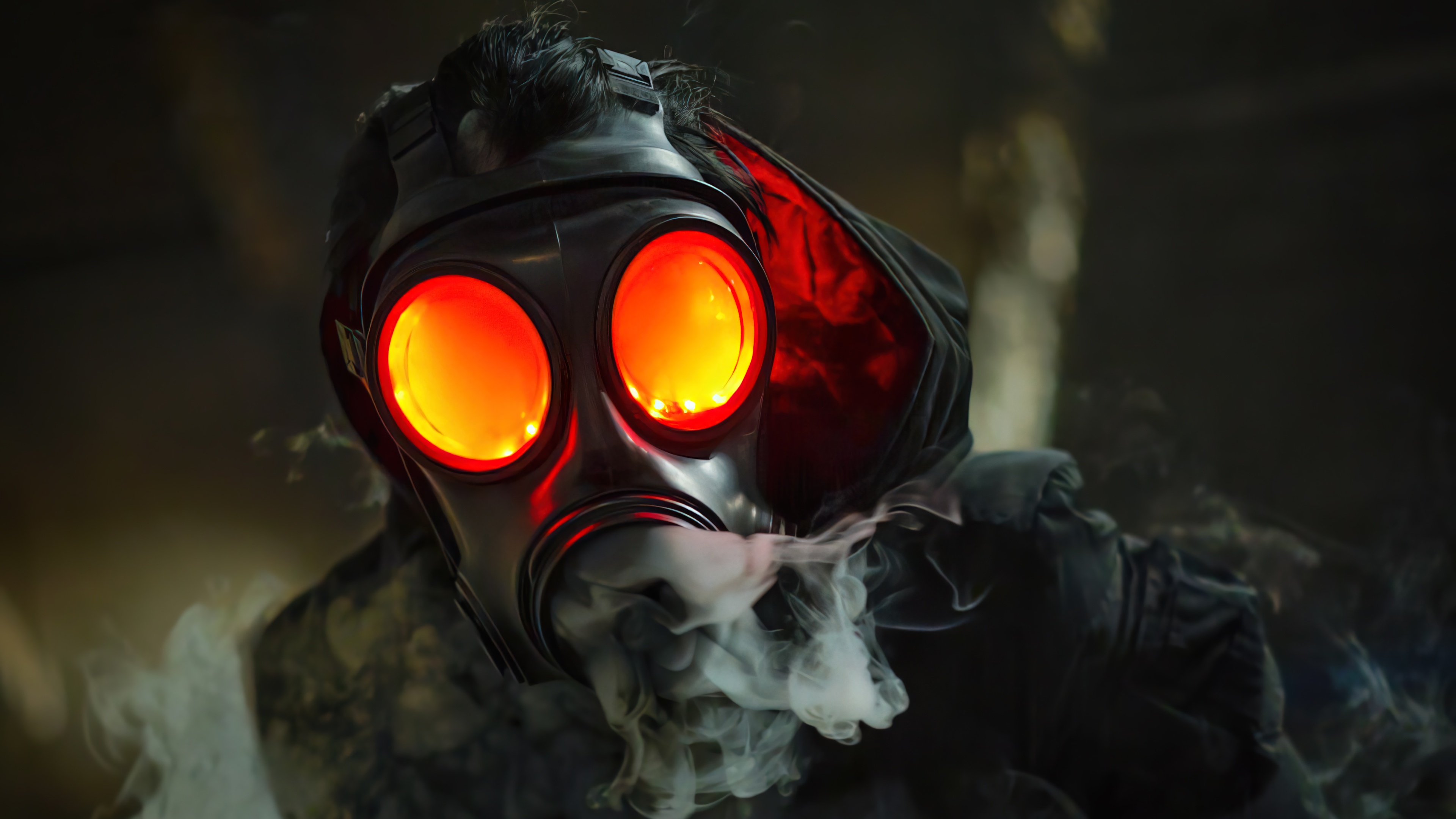 wallpaper, gas mask, smoke, 4k, HD Gallery HD Wallpaper