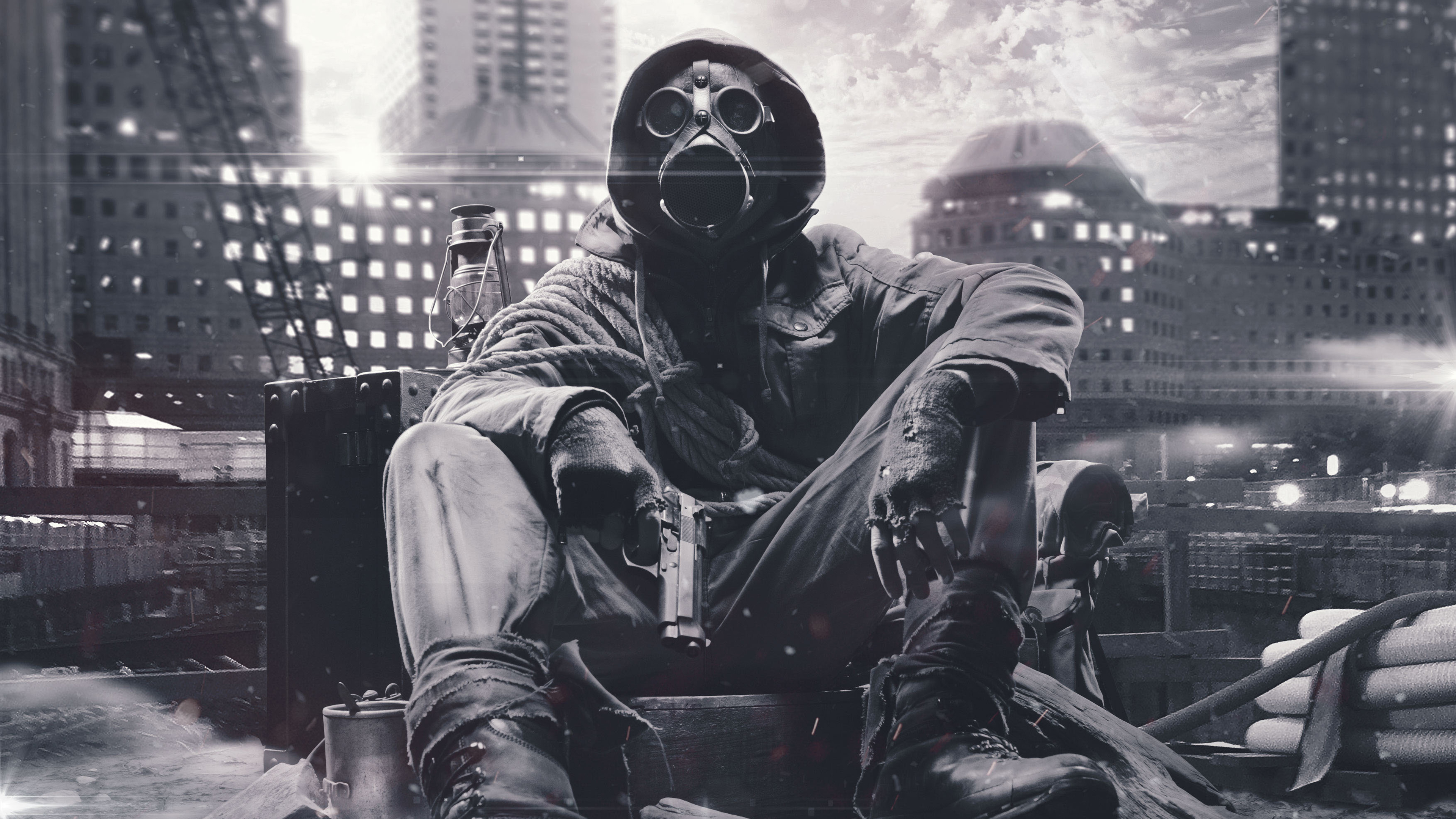 Dark Gas Mask 4k Ultra HD Wallpaper