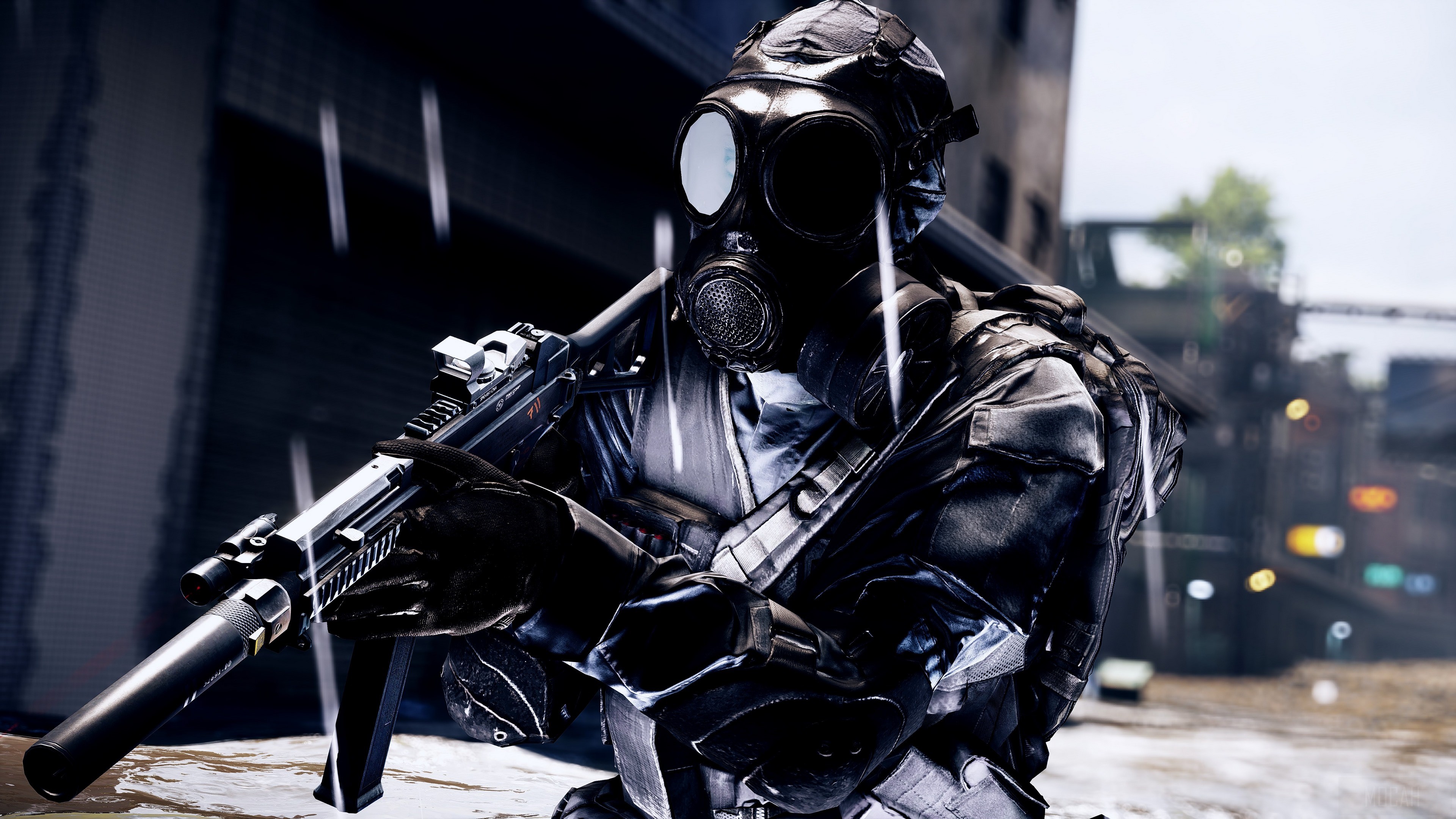 Battlefield 4, Gas Mask, Soldier, Weapon 4k Gallery HD Wallpaper