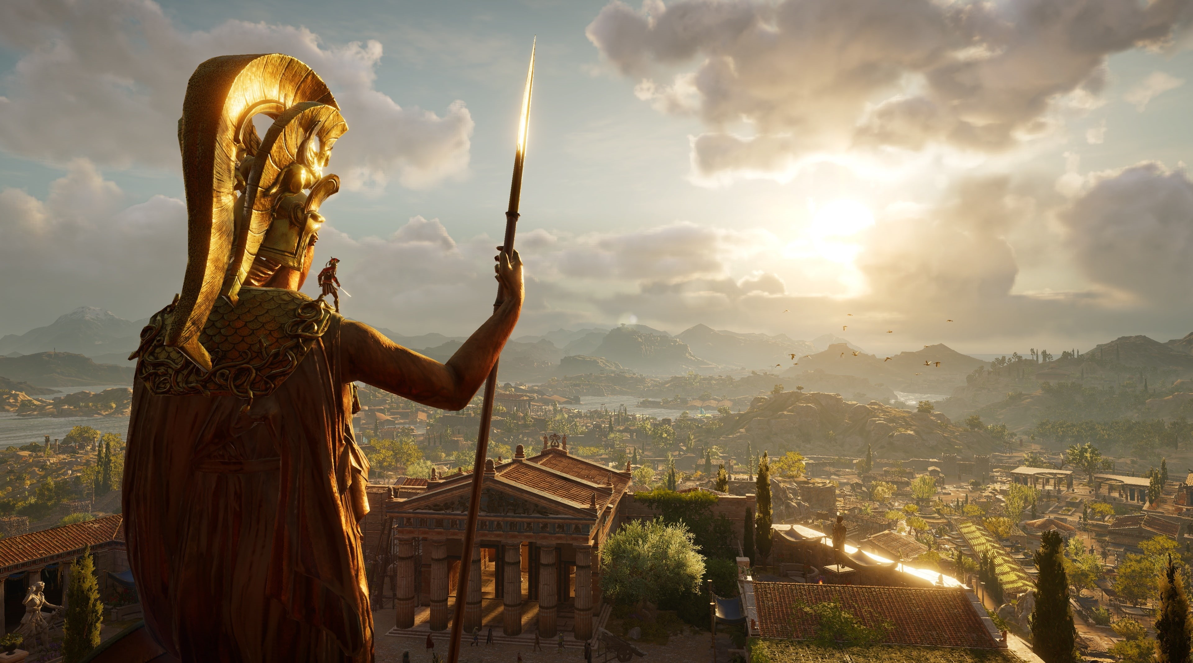 Wallpaper / Statue, Games, Assassins Creed, videogame, assassins, creed, Spartans, alexios, 4K, greece, Ubisoft, Odyssey free download