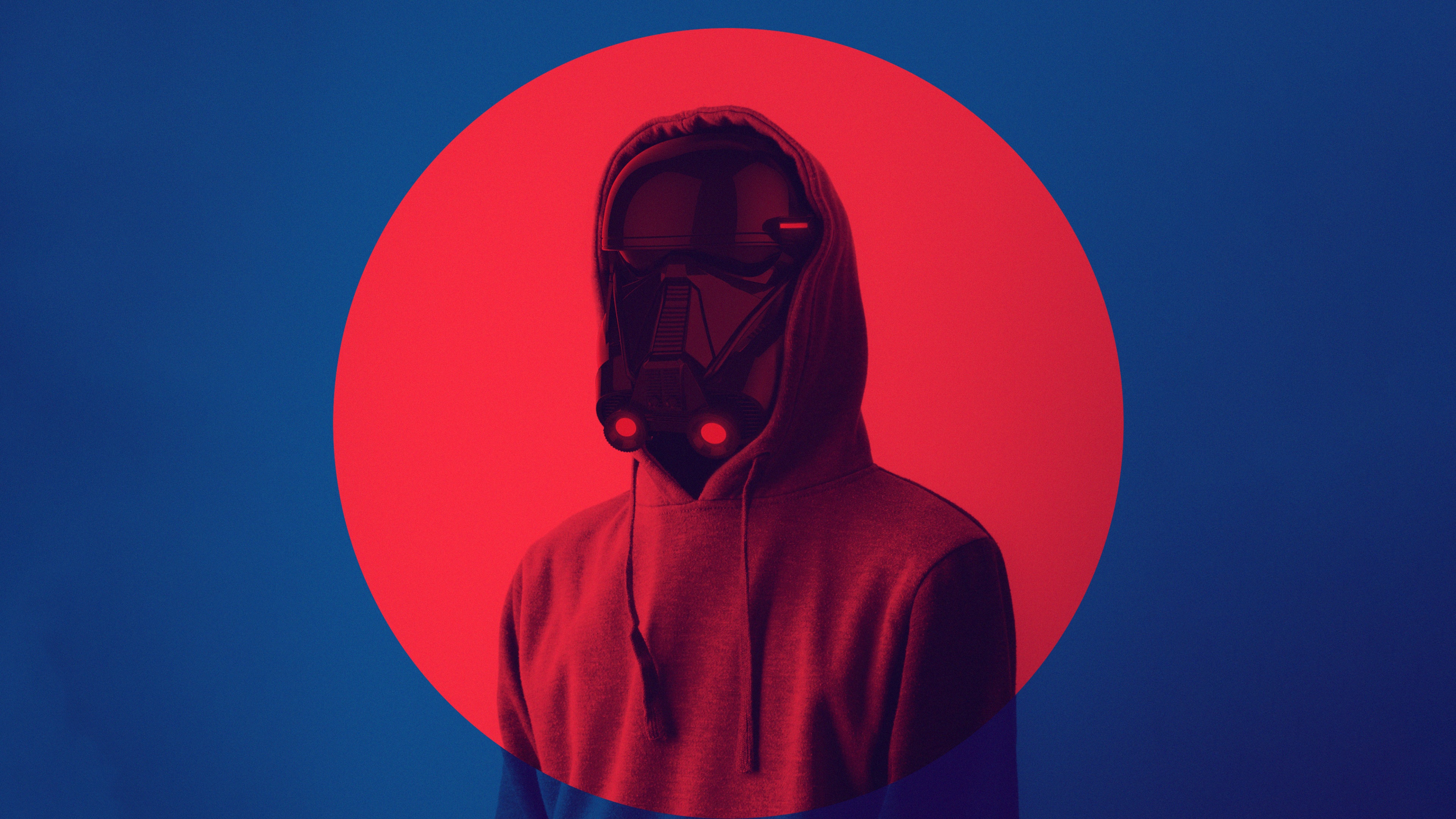 Gas mask Wallpaper 4K, Dope, Hoodie, Blue background