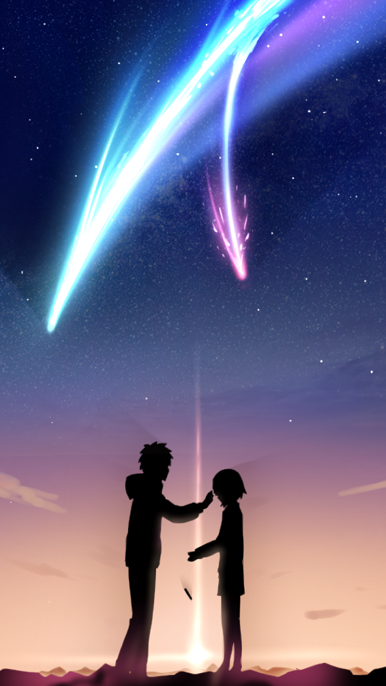 Wallpaper / Anime Your Name. Phone Wallpaper, Kimi No Na Wa., Mitsuha Miyamizu, Taki Tachibana, 750x1334 free download