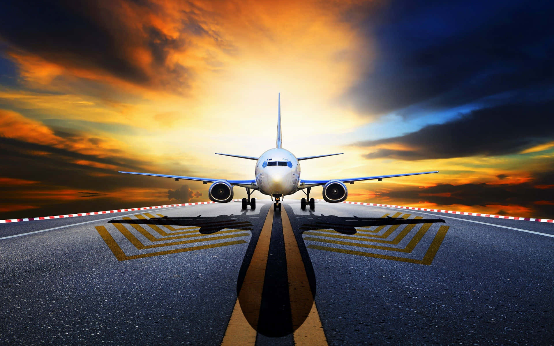 Download Airplane flying high on a bright summer day