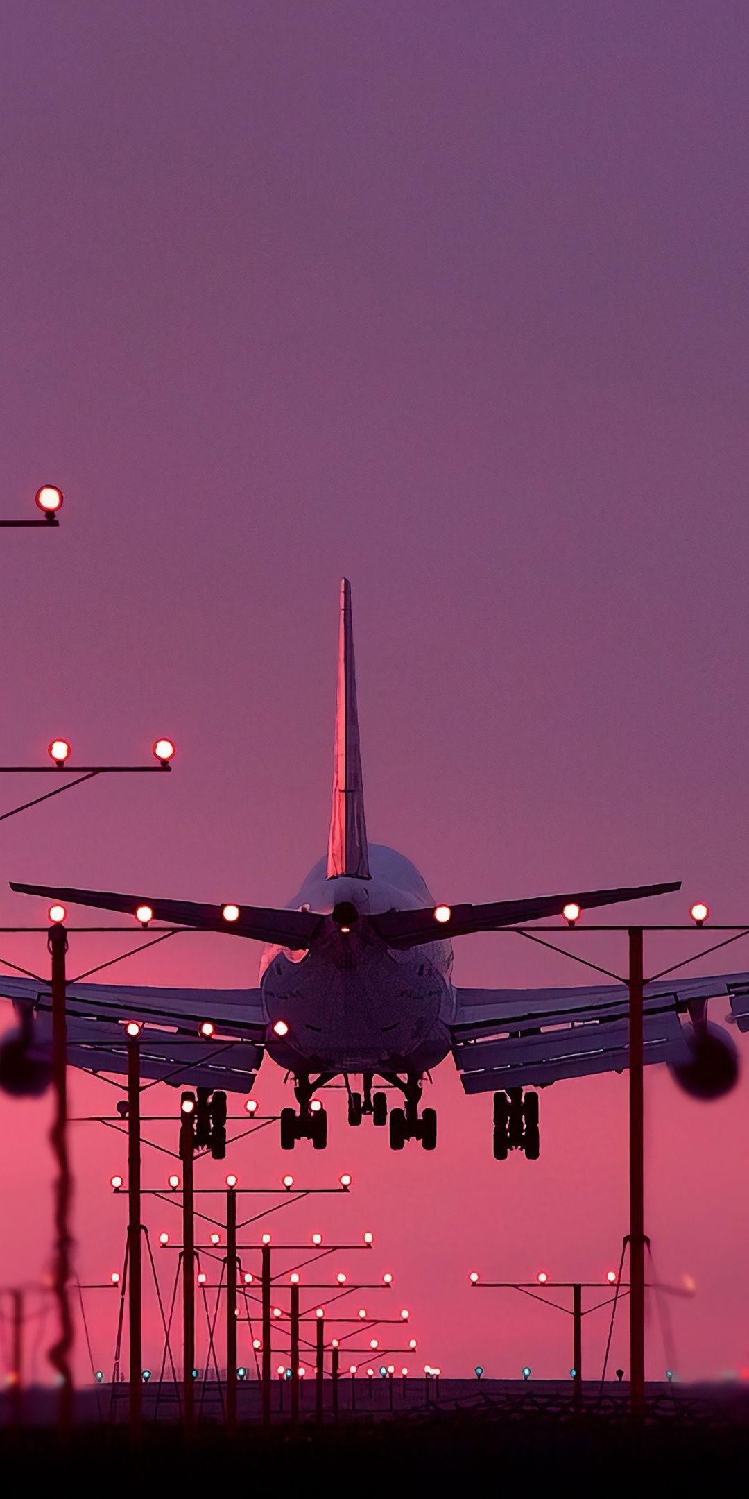 Aircraft, landing, sunset, 1080x2160 wallpaper. Sky aesthetic, Sunset wallpaper, Airplane wallpaper