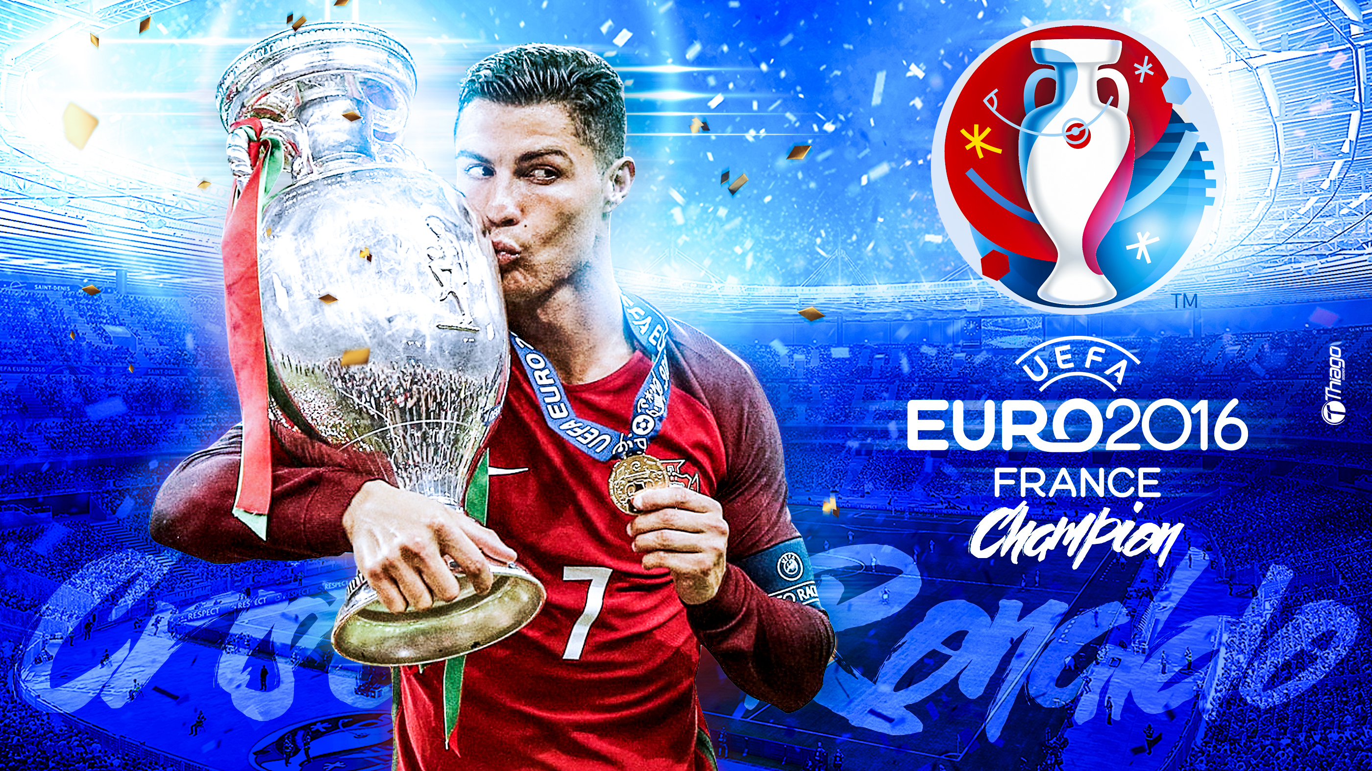 Wallpaper Cristiano Ronaldo Champion Euro 2016