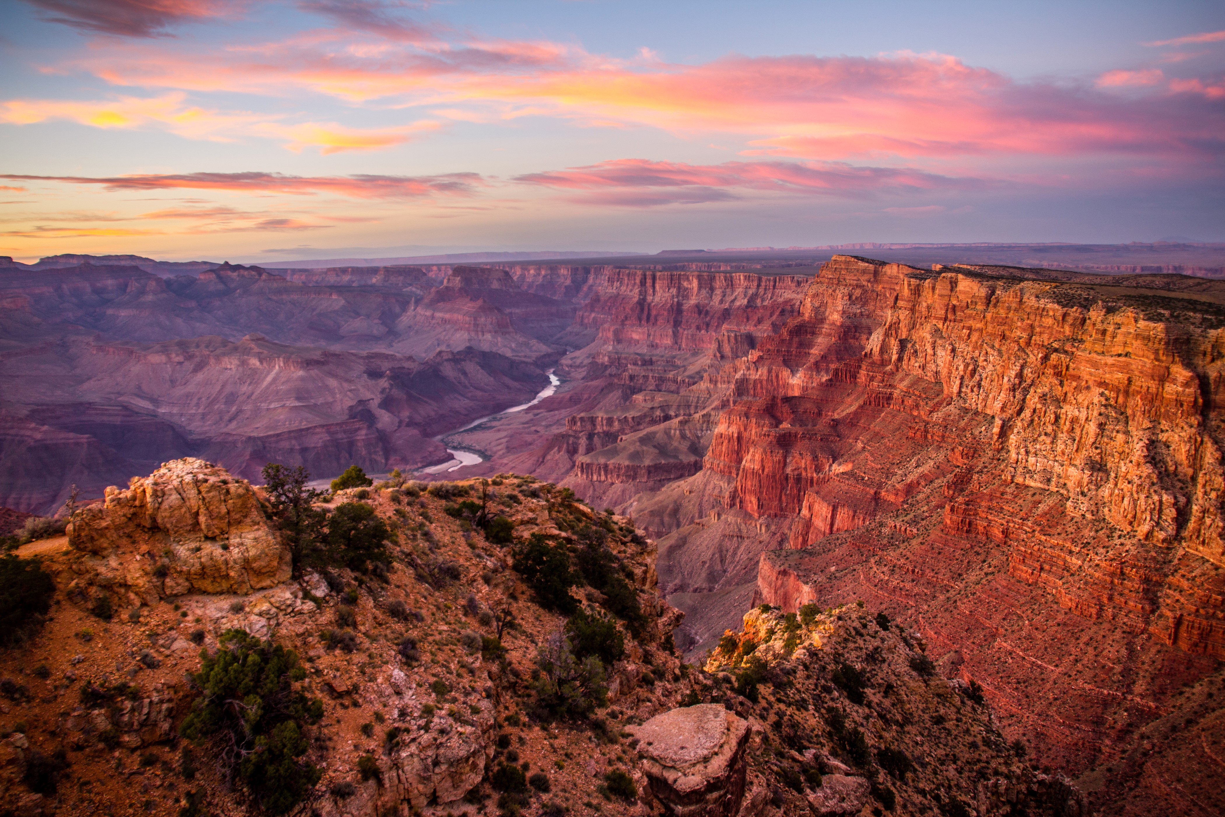4K, USA, Parks, Scenery, Sky, Grand Canyon Park, Canyon Gallery HD Wallpaper