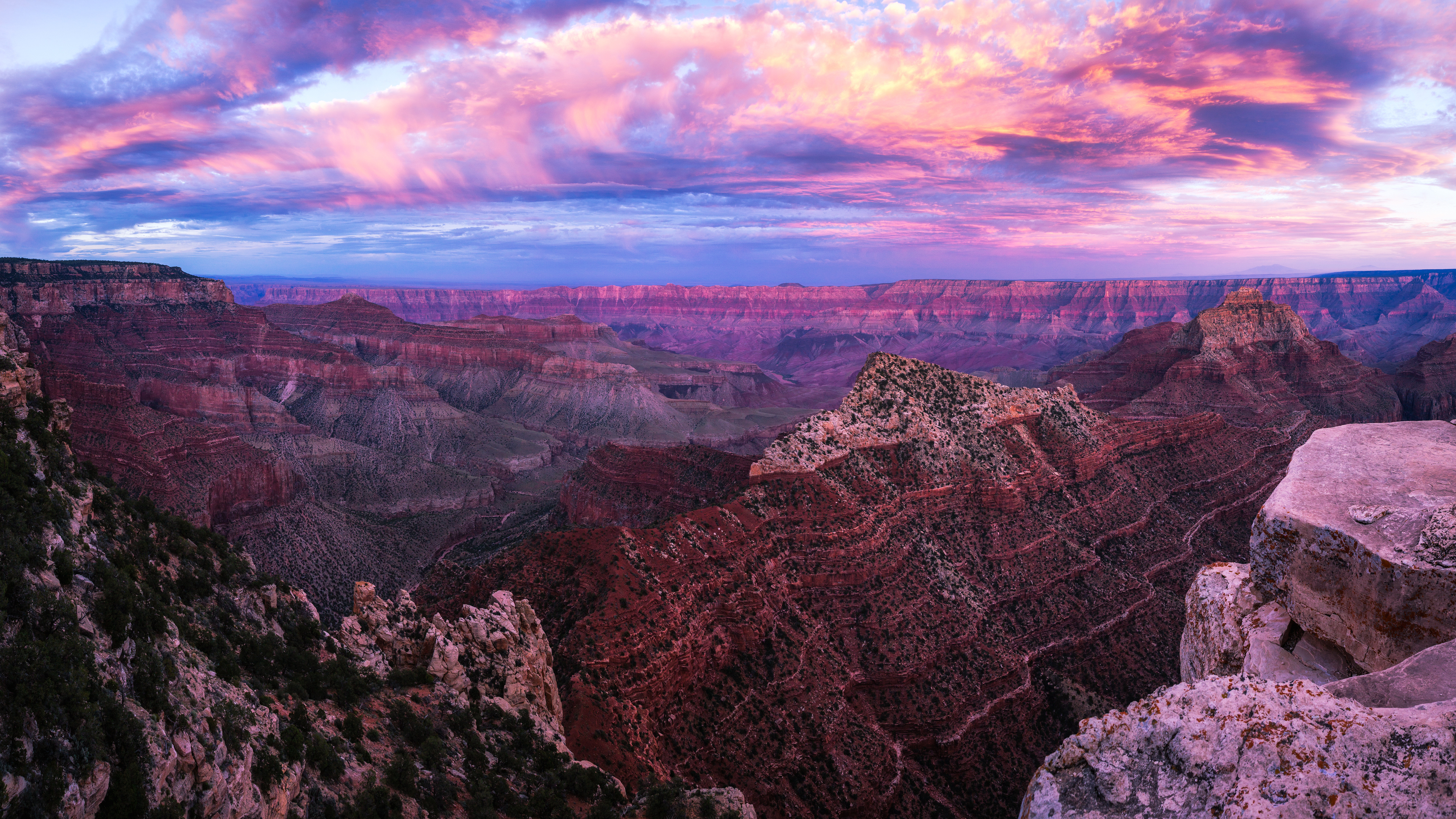 Wallpaper 4k Grand Canyon Sunset Pano Wallpaper