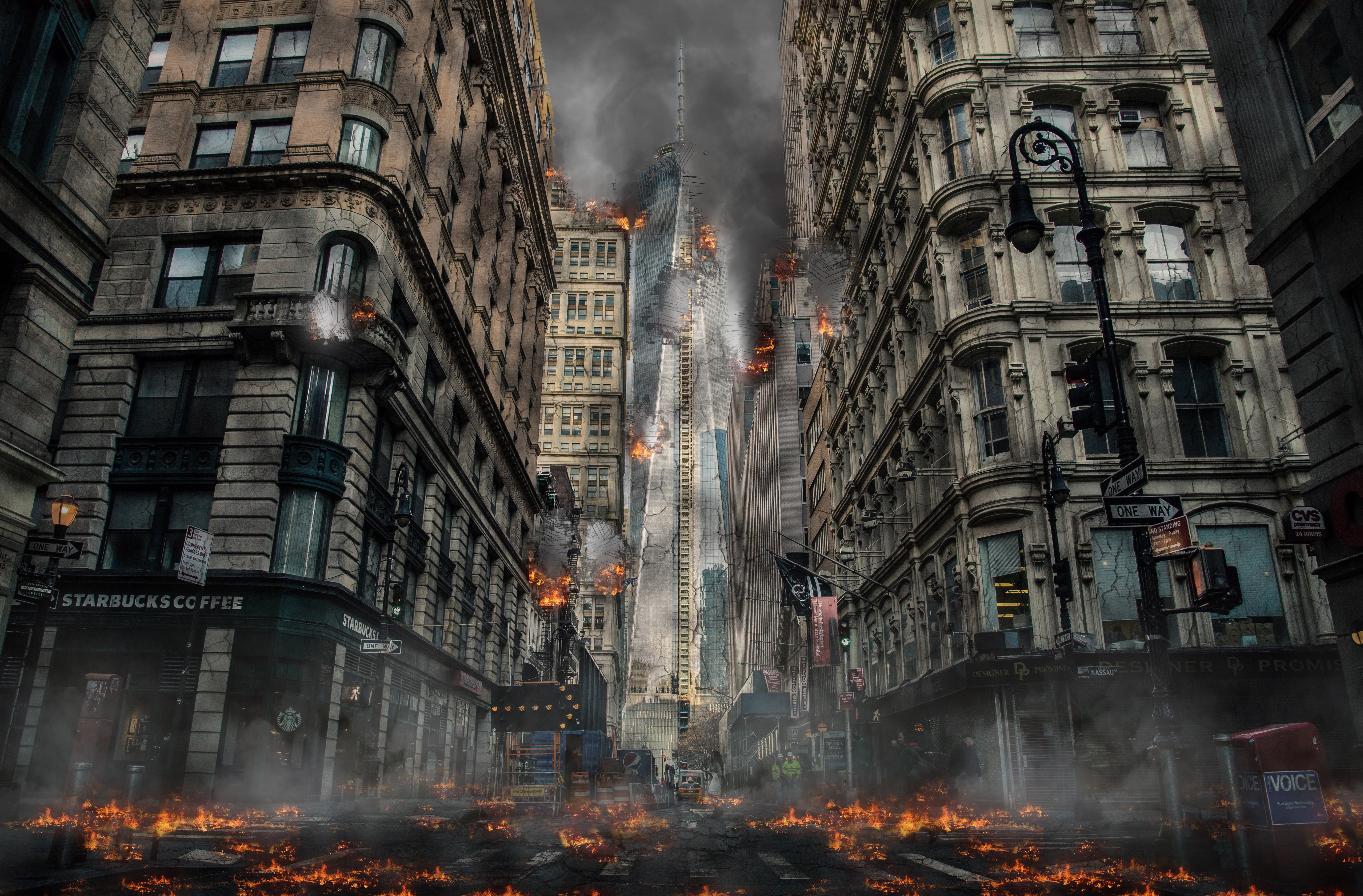 Wallpaper / city, explosion, 4k, 5k, hd, buildings free download