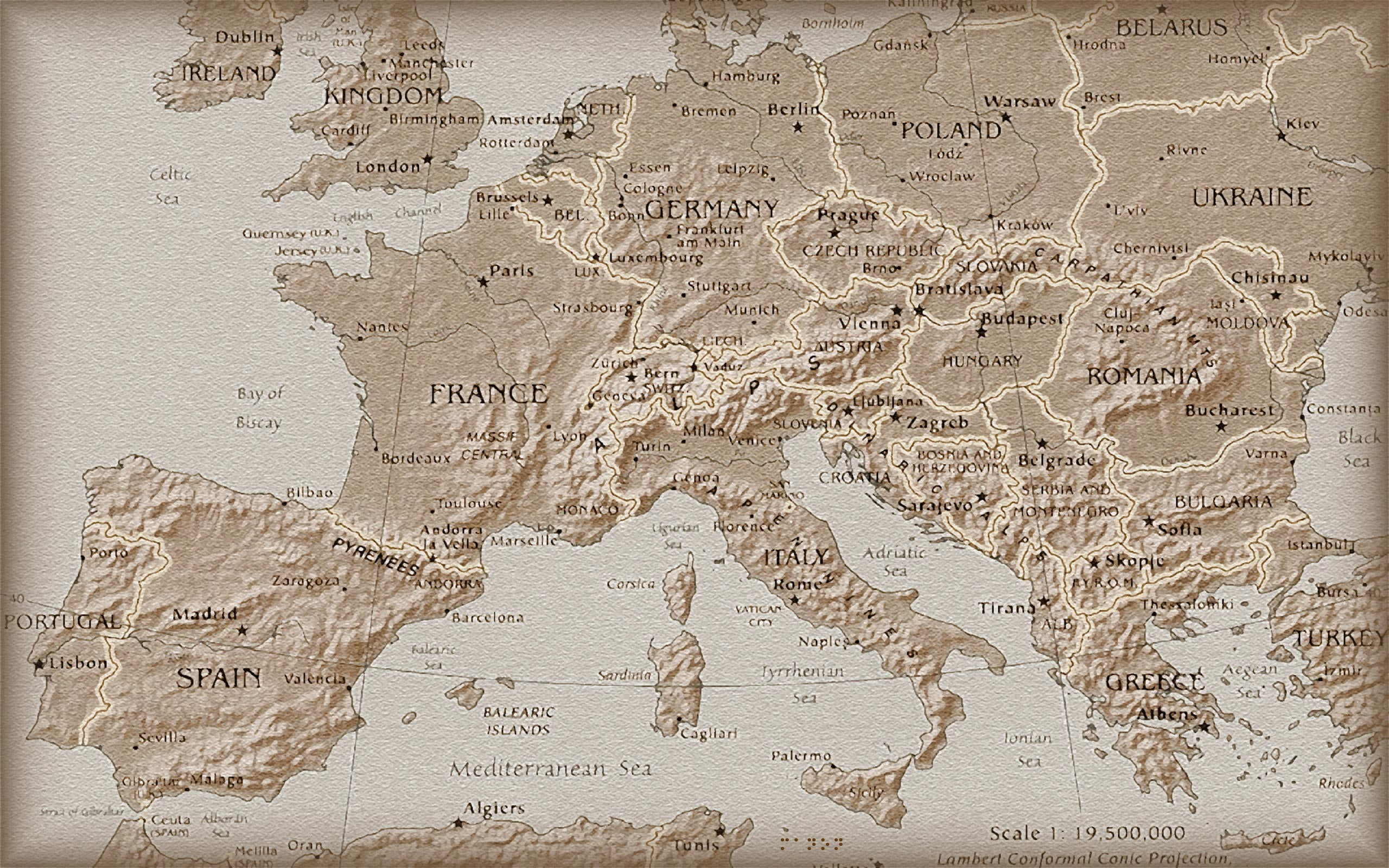 Wallpaper / Europe, map, nature, European map, 2K free download