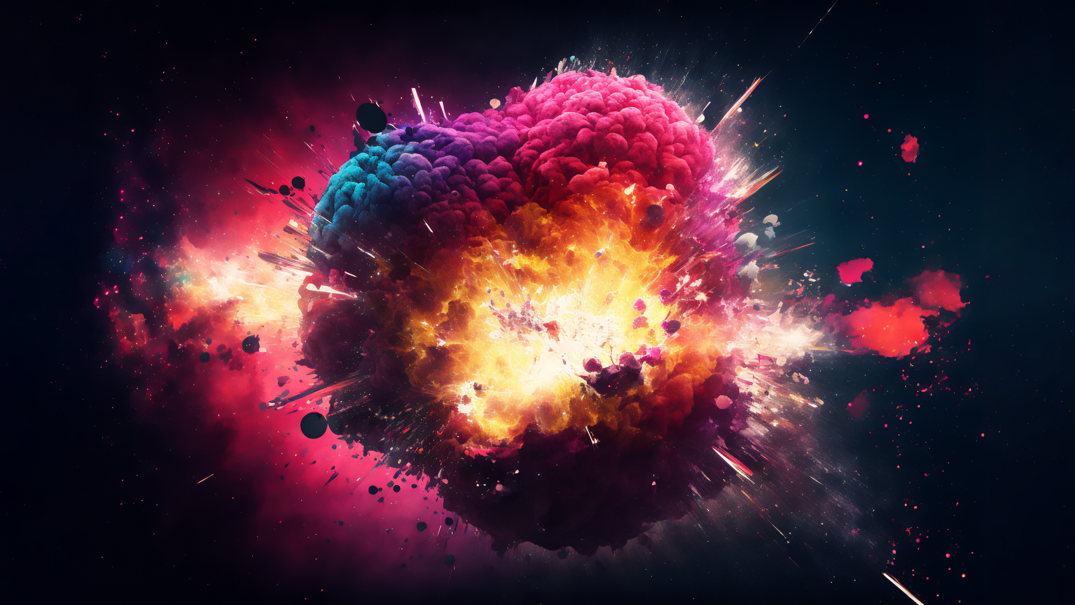 Wallpaper, explosion, Color Burst, illustration, ai art 3640x2048