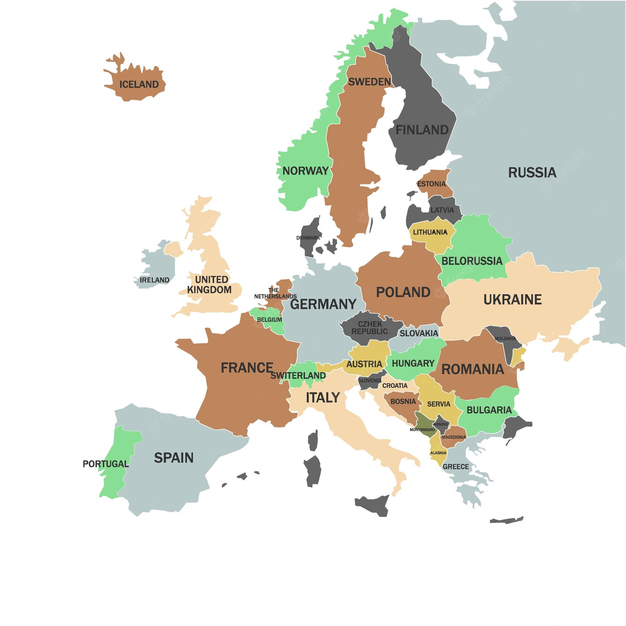 Premium Vector. Europe political map of europe