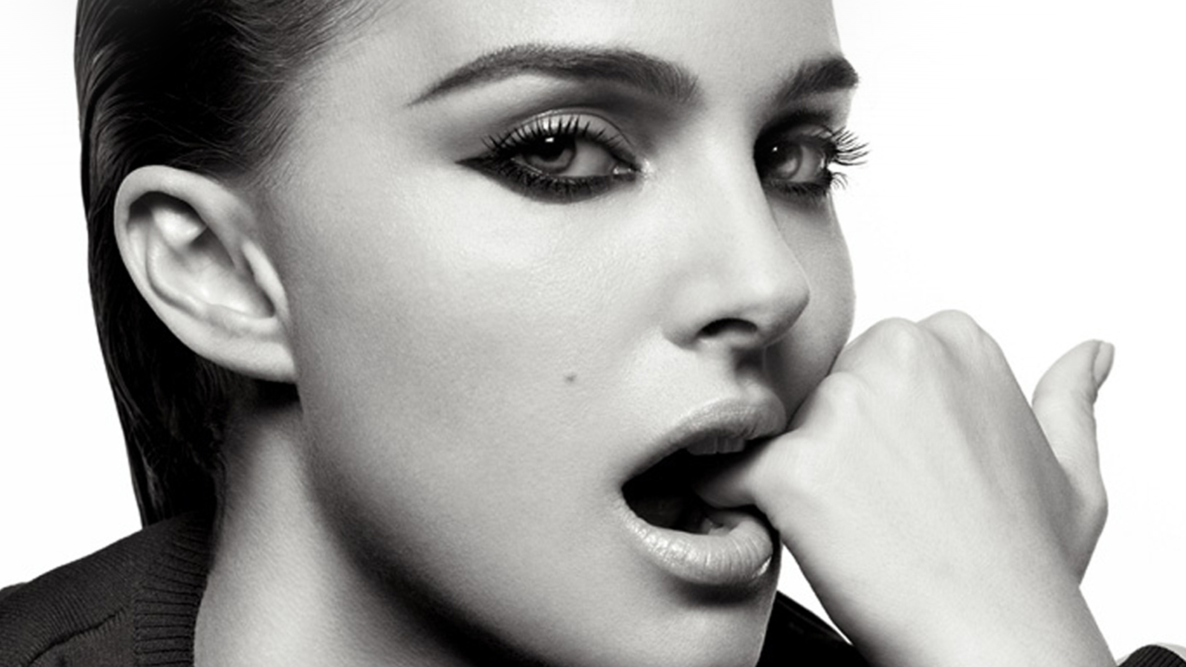 wallpaper for desktop, laptop. natalie portman bw dark film girl