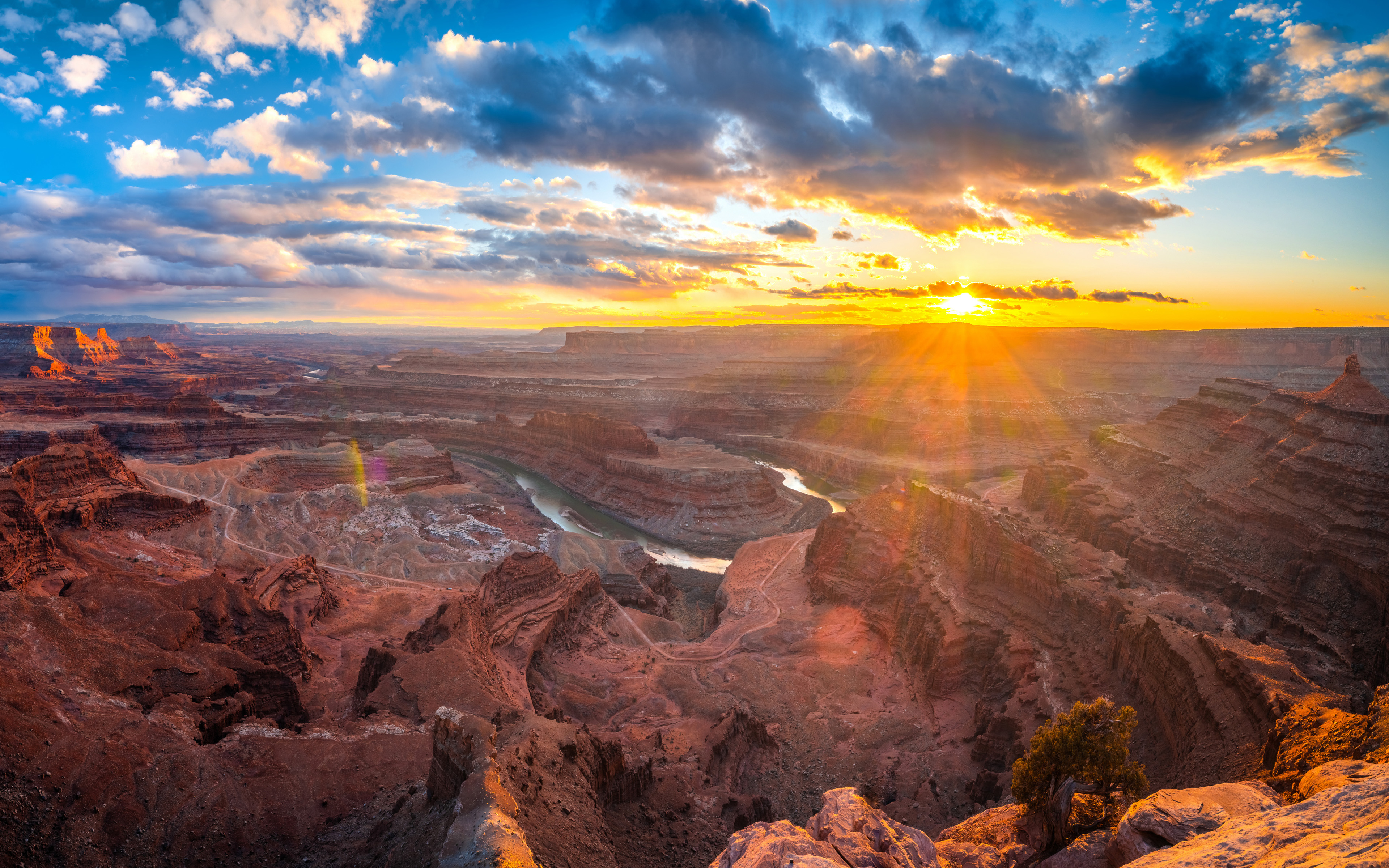Download wallpaper 4k, Grand Canyon, HDR, sunset, desert, Arizona, beautiful nature, USA, America, canyon, american landmarks, skyline cityscapes for desktop with resolution 3840x2400. High Quality HD picture wallpaper
