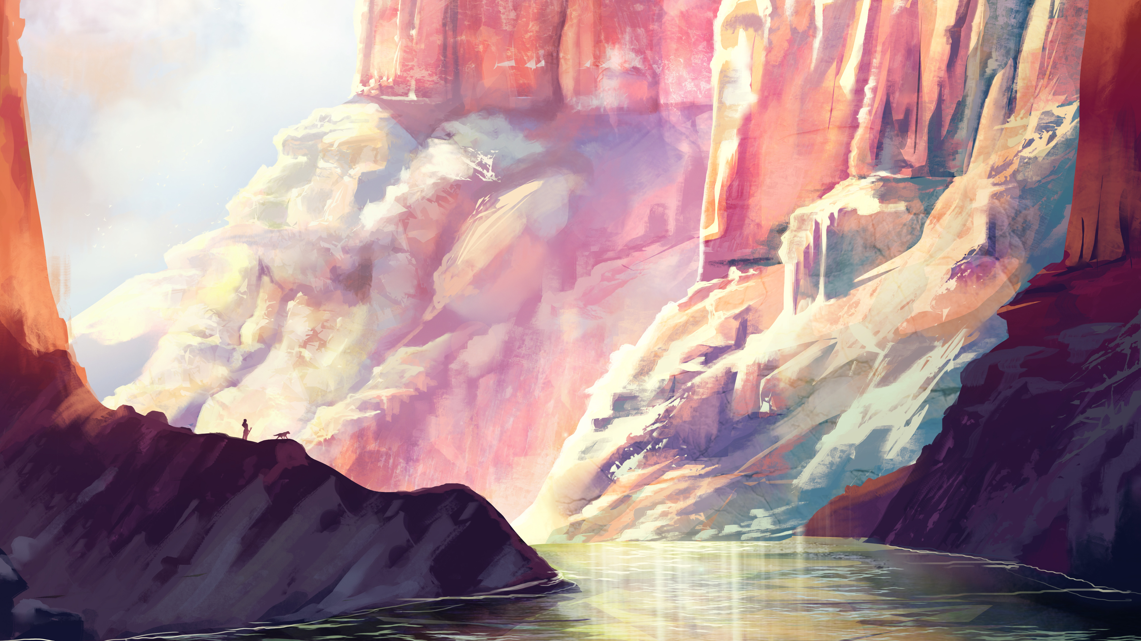 Wallpaper 4k Standing At Grand Canyon River 4k Wallpaper