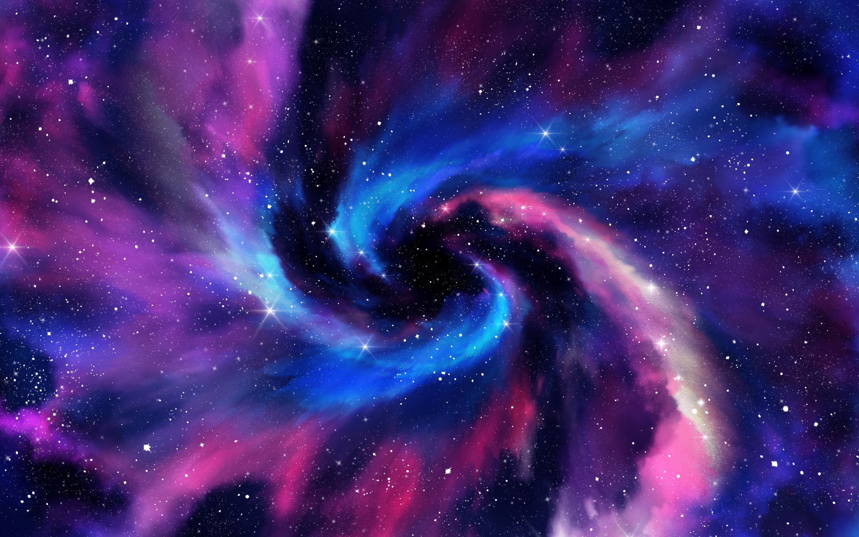 Spiral galaxy Wallpaper 4K, Milky Way, Stars, Deep space