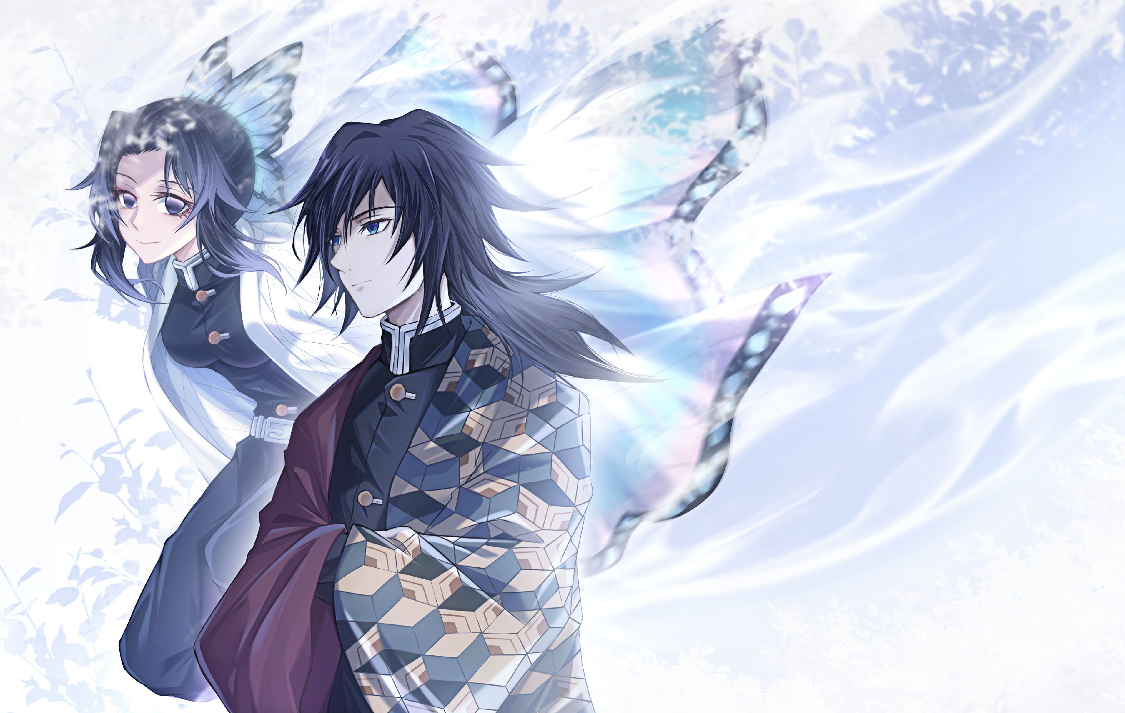 Wallpaper / Demon Slayer: Kimetsu no Yaiba, Shinobu Kochou, Anime, Giyuu Tomioka, 2K free download