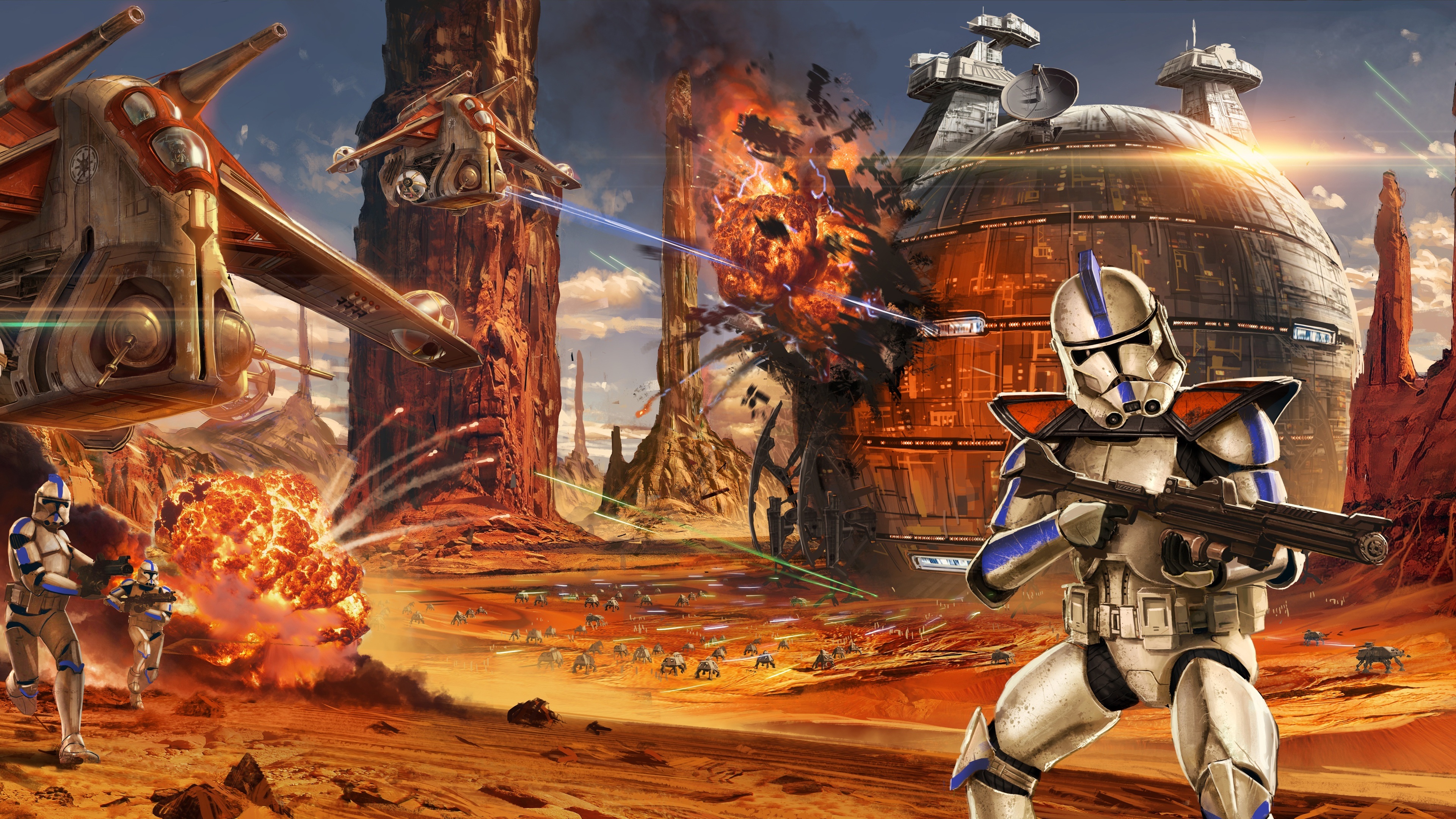 Wallpaper 4k Star Wars Artwork Geonosis Clone Trooper 4k Wallpaper
