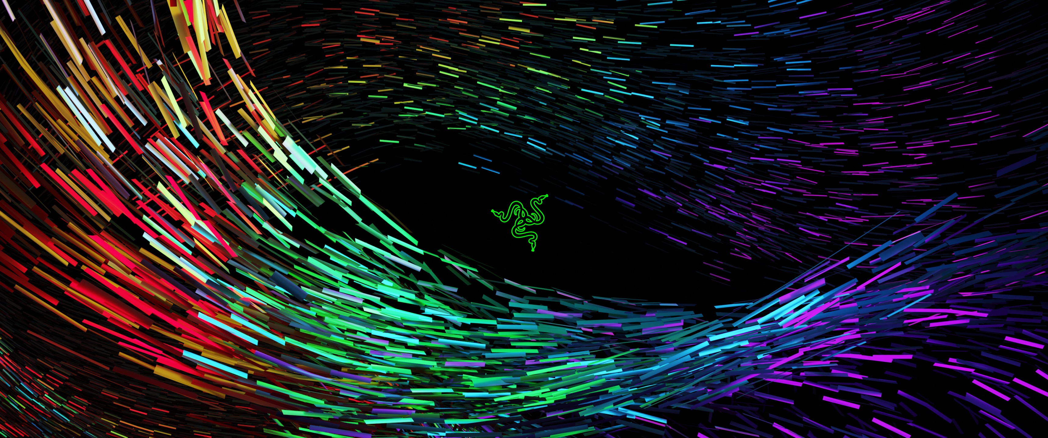 Razer Wallpaper 4K, Multicolor, Particles, Swarm