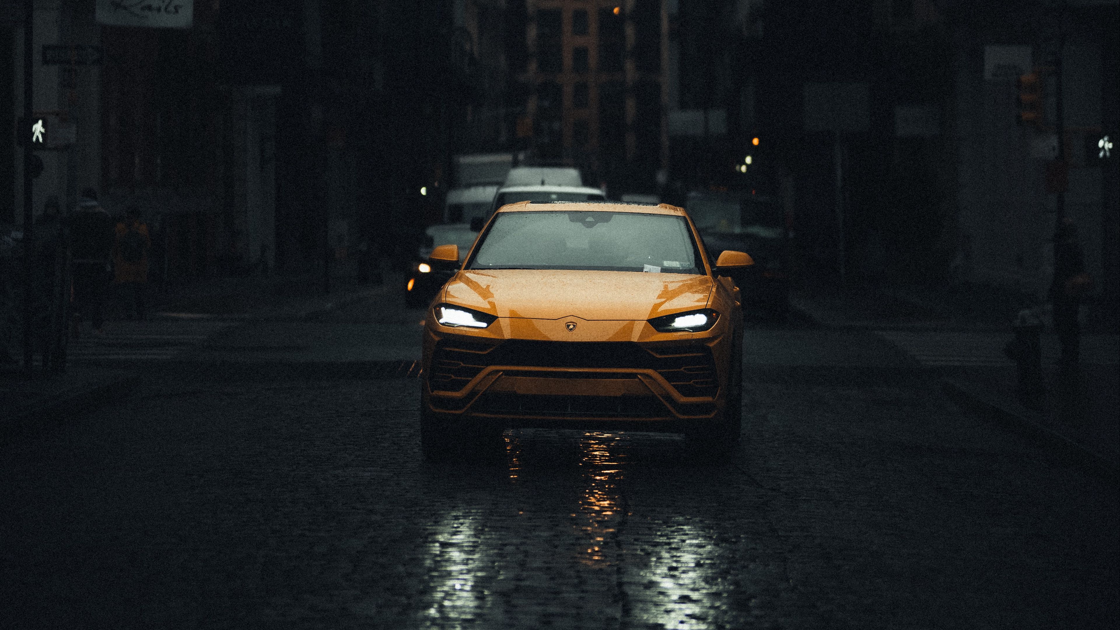 Download wallpaper 3840x2160 lamborghini urus, lamborghini, car, yellow, street 4k uhd 16:9 HD background
