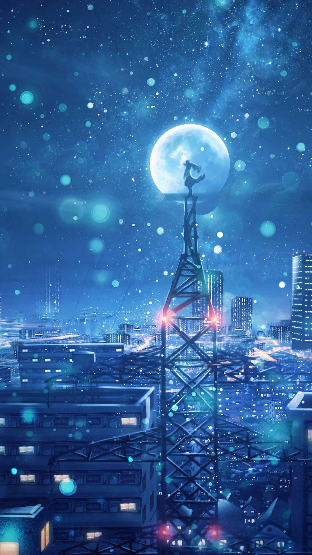 Anime City Wallpaper for iPhone and Android