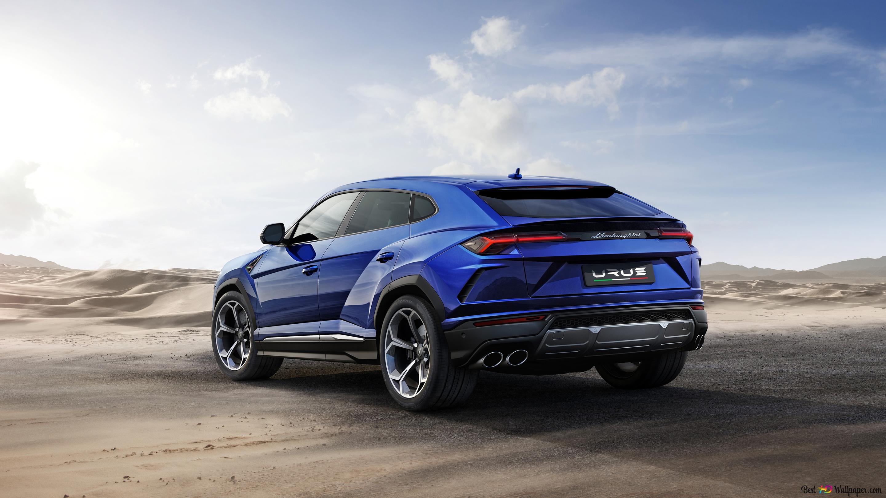 Blue Lamborghini Urus 4K wallpaper download