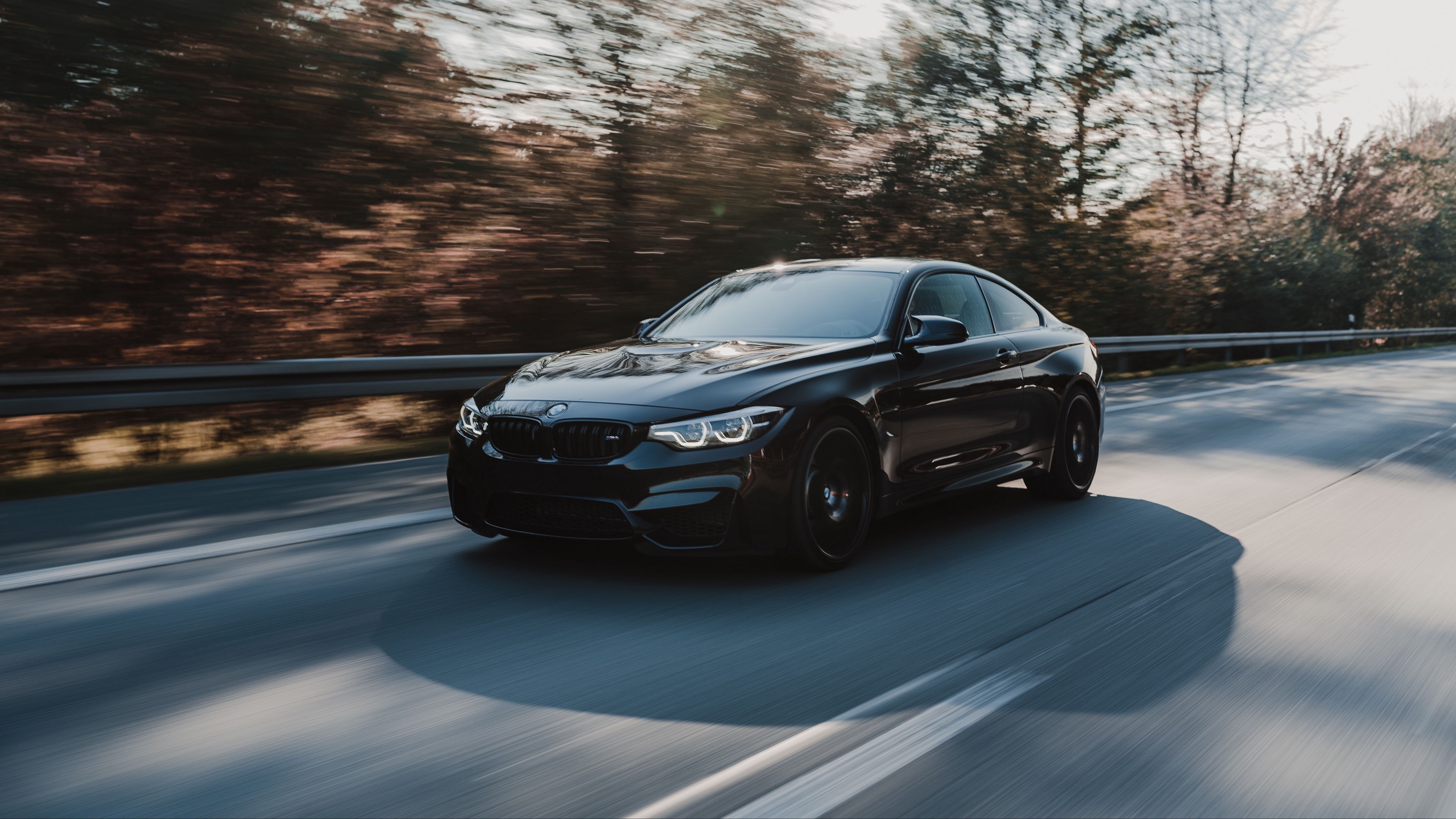 Wallpaper / bmw m4, bmw, car, movement, speed, black, road, 4k free download