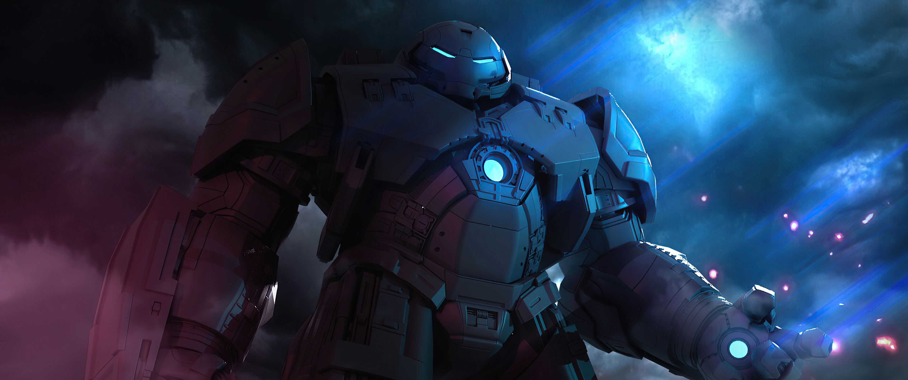 Hulkbuster Wallpaper 4K, Marvel Comics, Neon