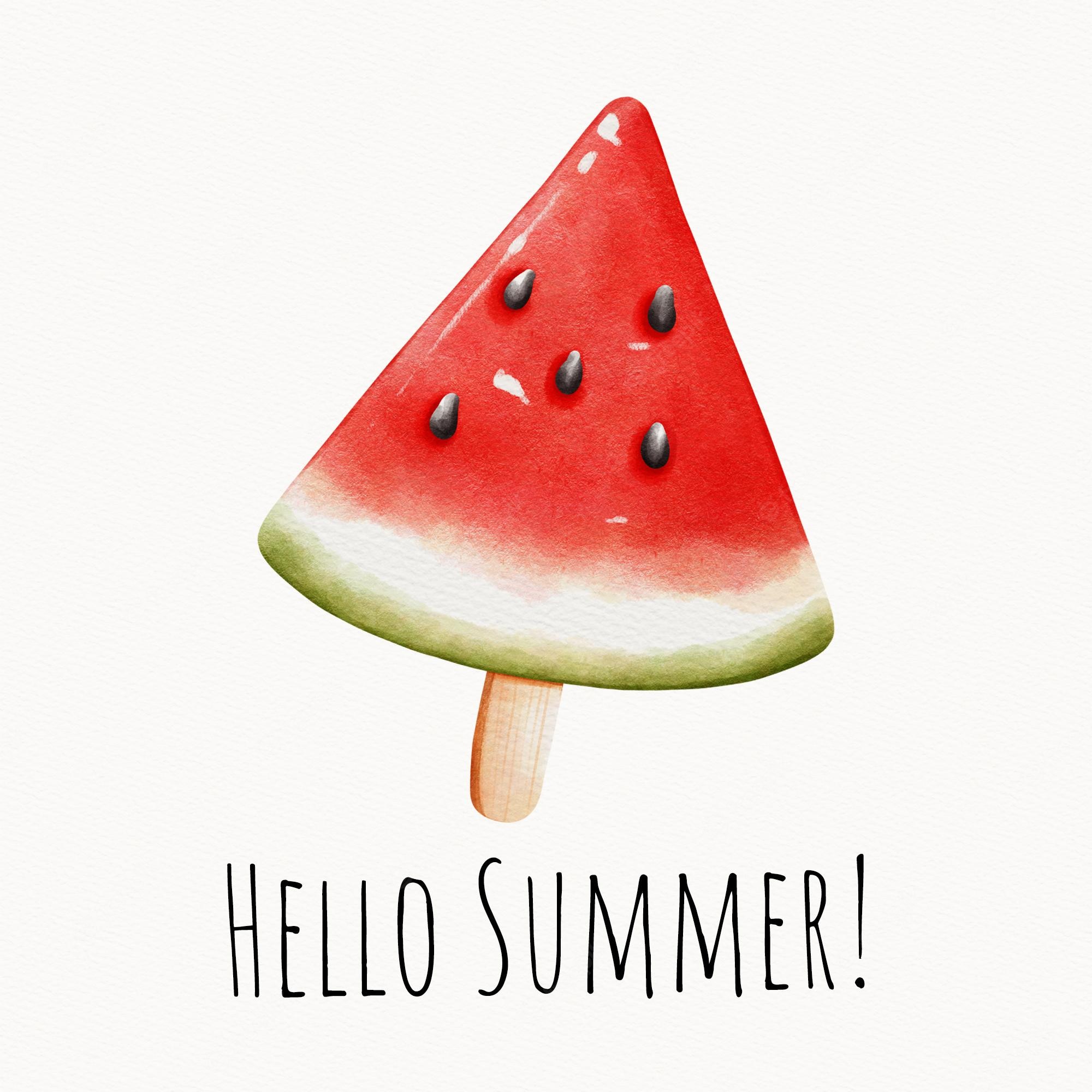 Premium PSD. Hello summer summer sale with watermelon