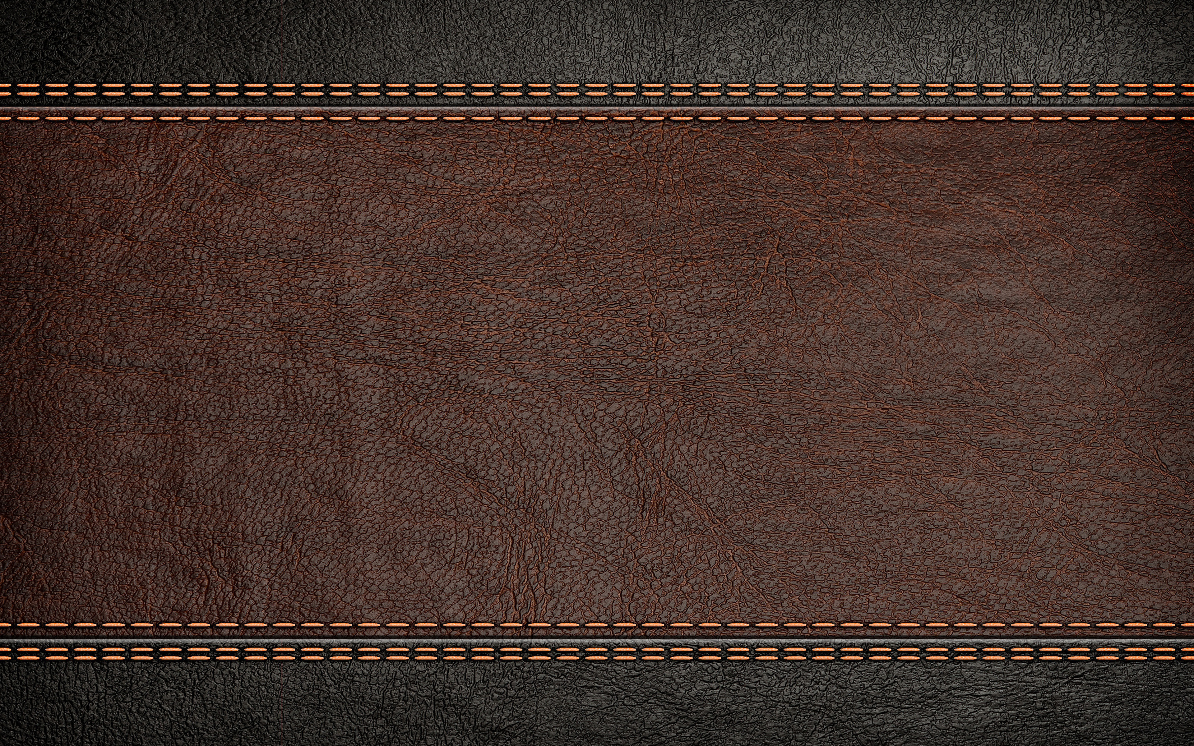 Download wallpaper black leather texture, 4k, leather textures, brown leather line, brown background, leather background, macro, leather for desktop with resolution 3840x2400. High Quality HD picture wallpaper