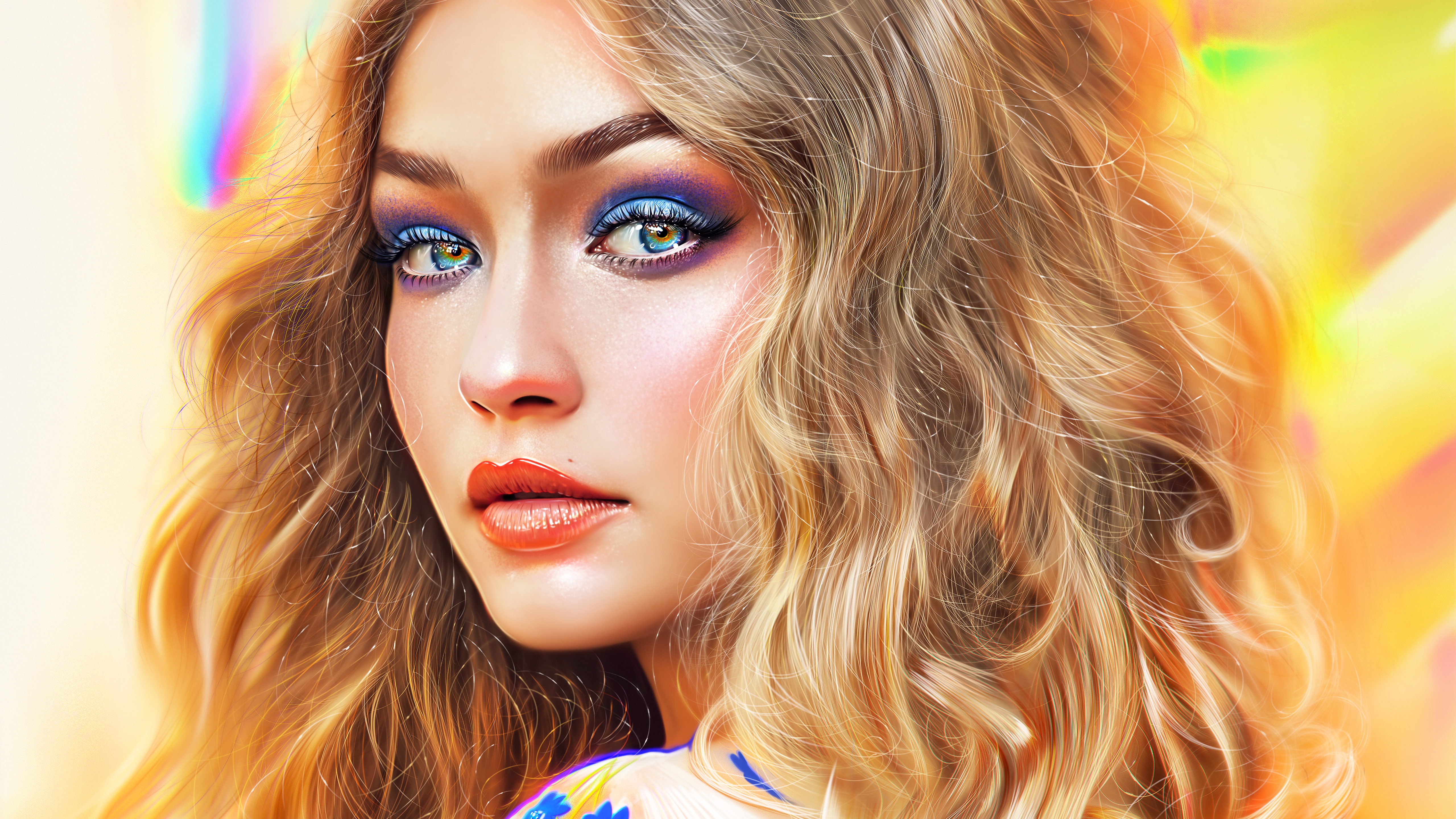 Gigi Hadid Wallpaper 4K, Artwork, American model, Portrait