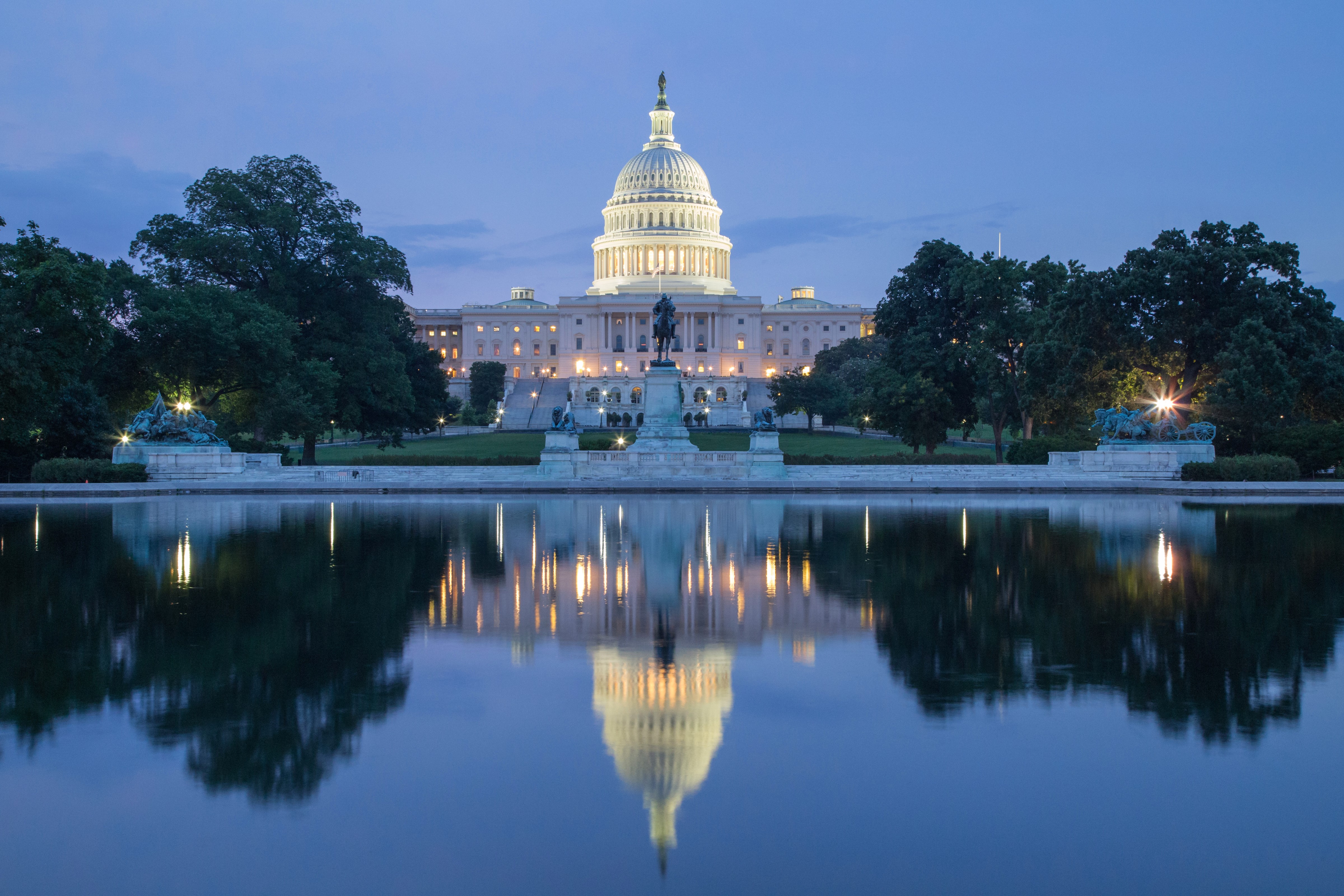 4K, USA, Monuments, Pond, Washington, D.C., Palace, Night Gallery HD Wallpaper