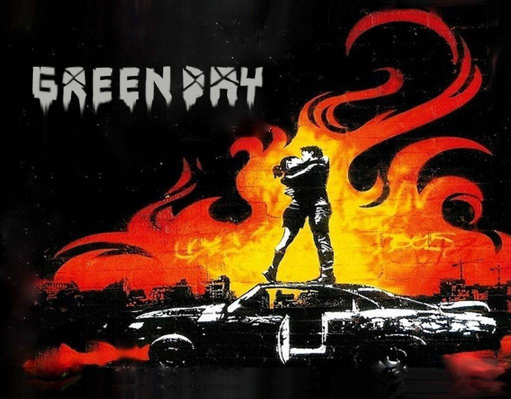 Download Green Day Fiery Album Art Wallpaper