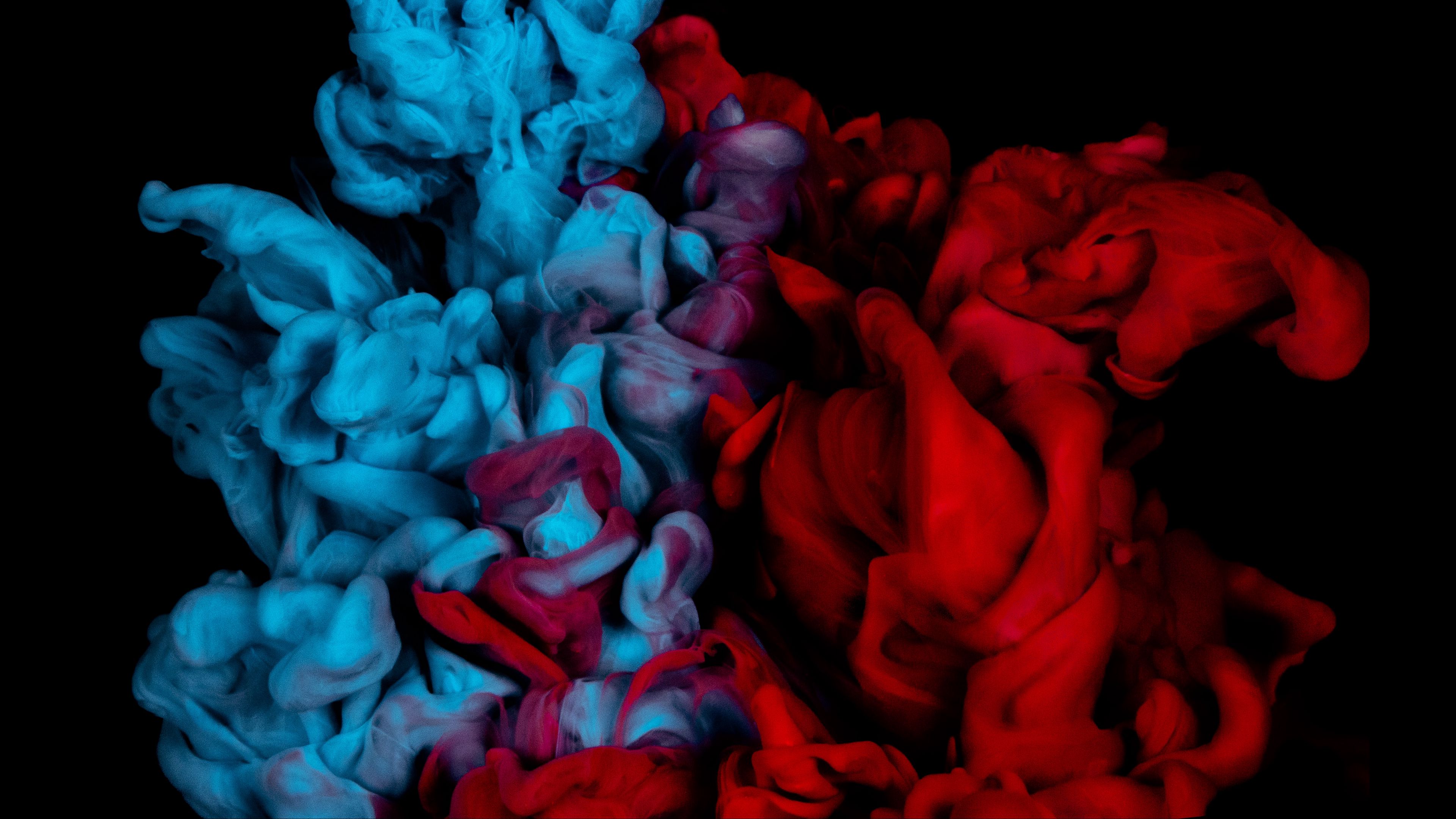 Download wallpaper 3840x2160 ink, paint, mixing, red, blue 4k uhd 16:9 HD background