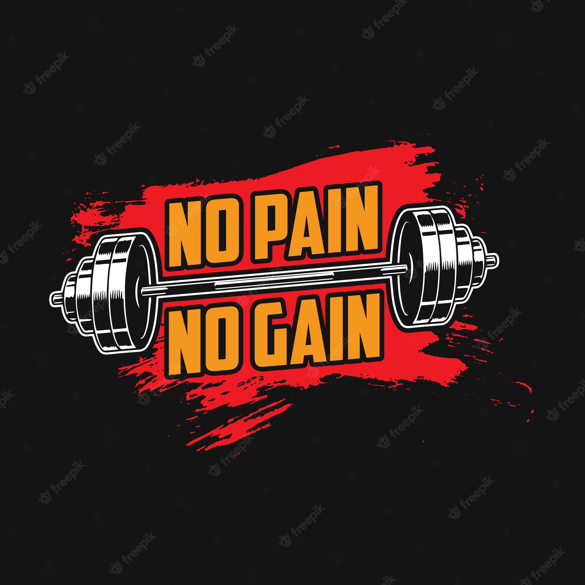 Premium Vector. Gym quote no pain no gain vector tshirt design
