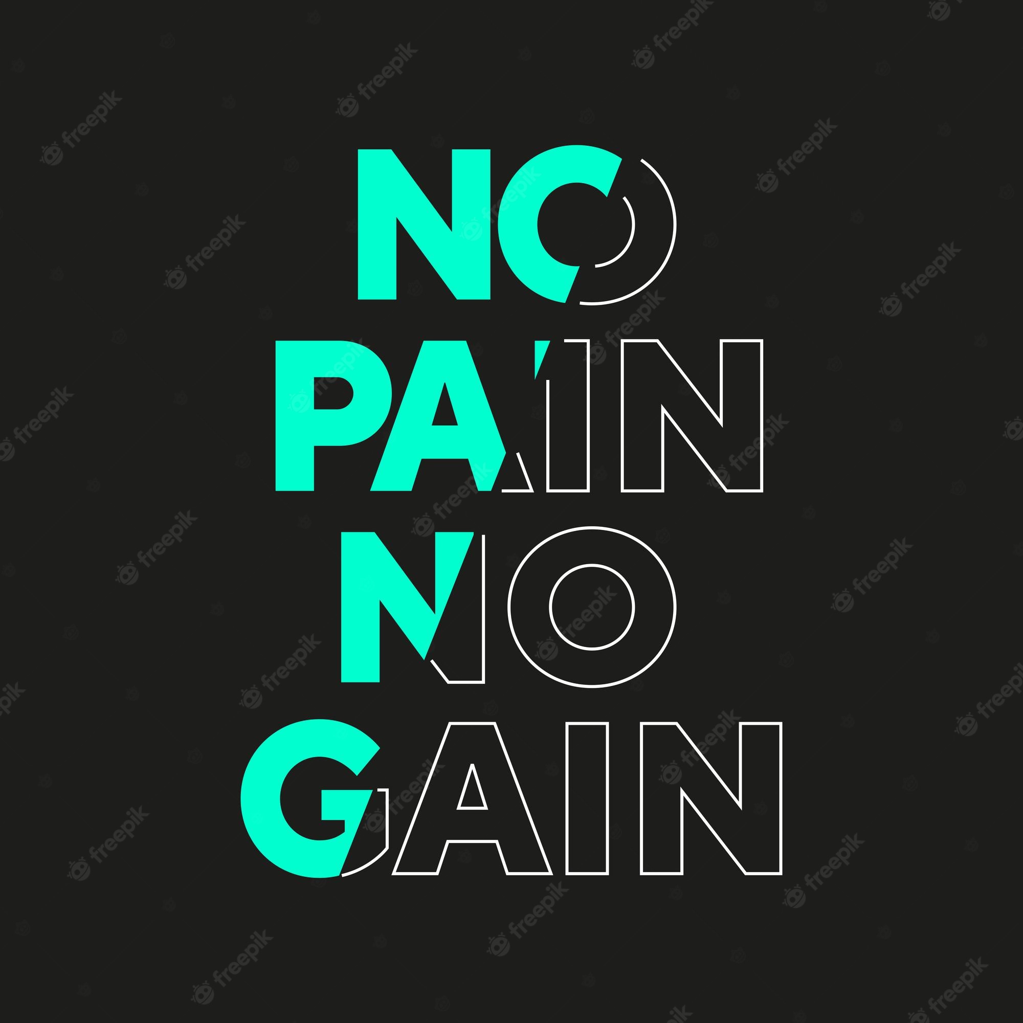 Premium Vector. No pain no gain new stock text effect professional typography tshirt design for print