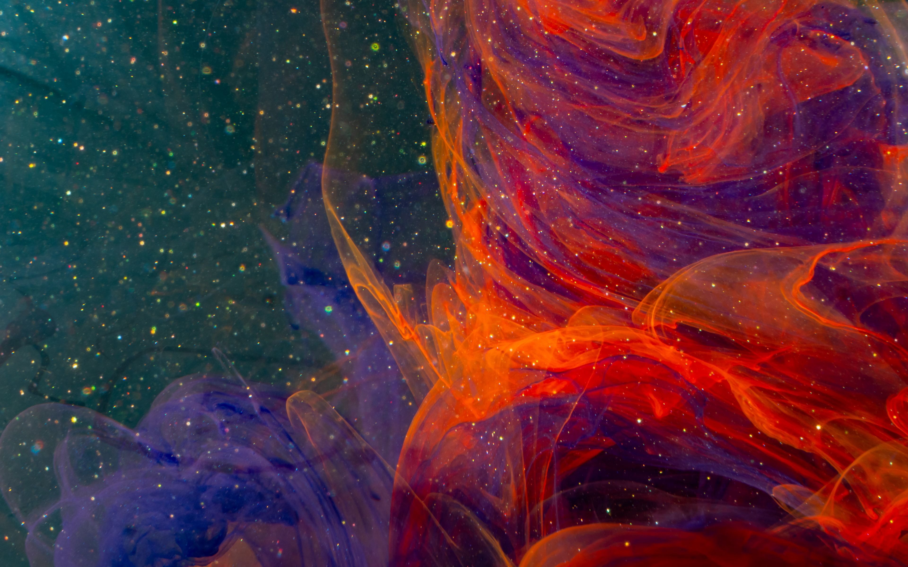 Download wallpaper 3840x2400 ink, paint, liquid, water, particles 4k ultra HD 16:10 HD background