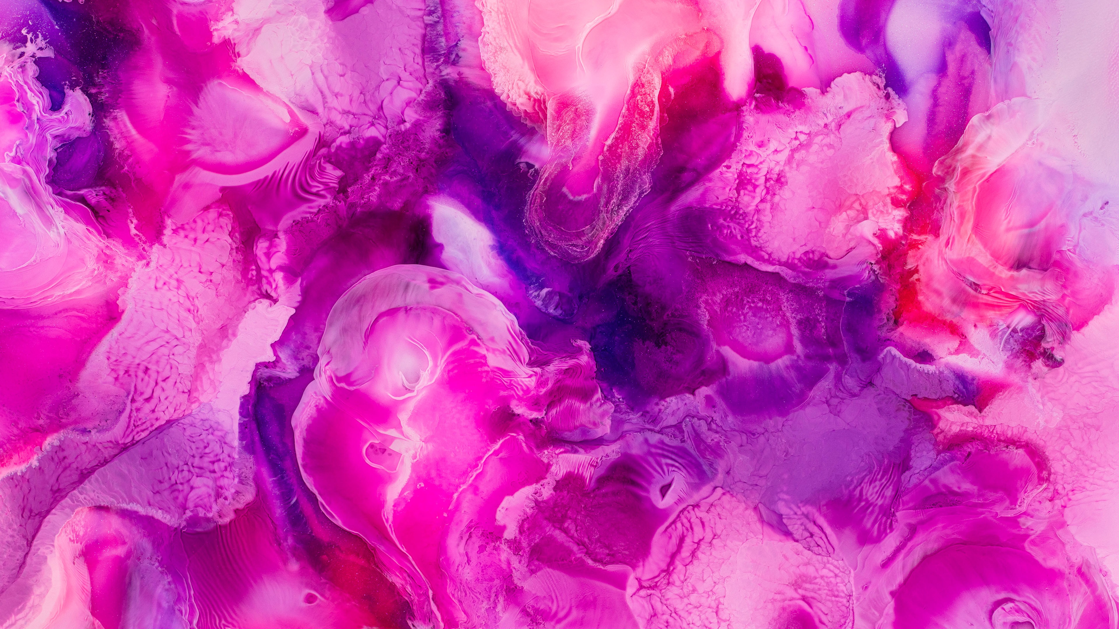 Pink Wallpaper 4K, Liquid art, Pearl ink, Fluid
