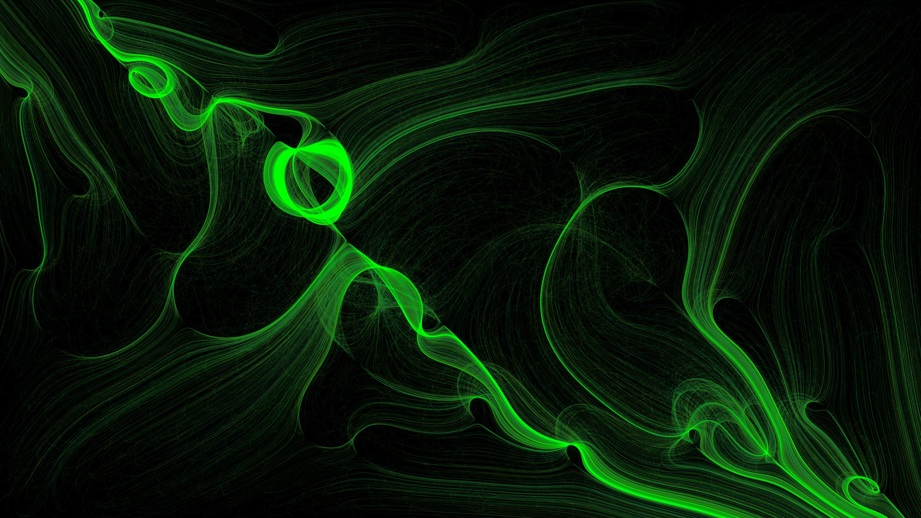 Wallpaper / smoke, ink, abstraction, green, 4k free download