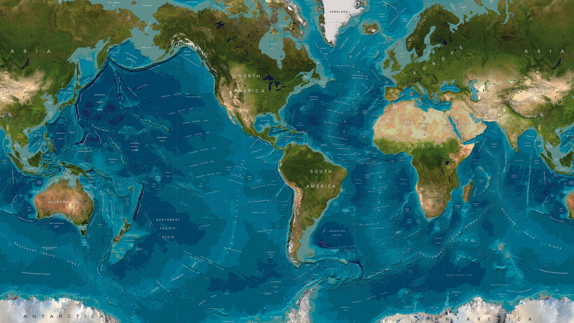 Download High Definition 4k Contoured Sea Floor World Map Wallpaper